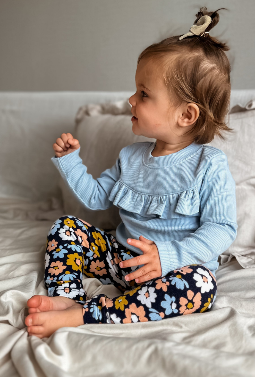 Longsleeve Madeleine hemelsblauw fijne rib