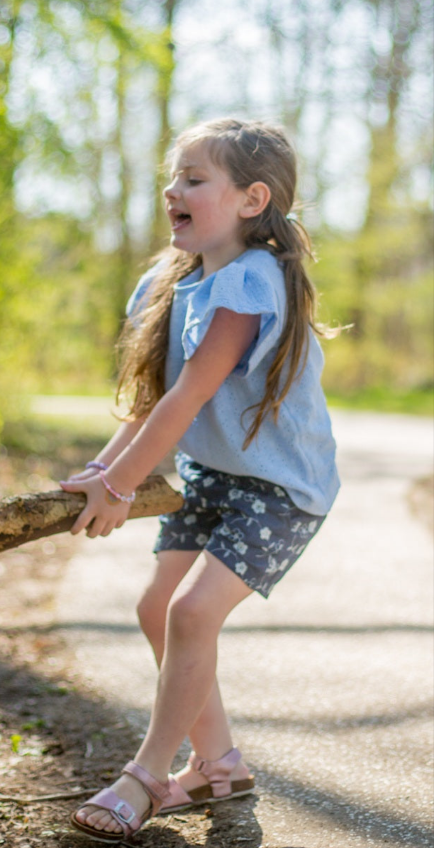 Short Diede jeans met bloem