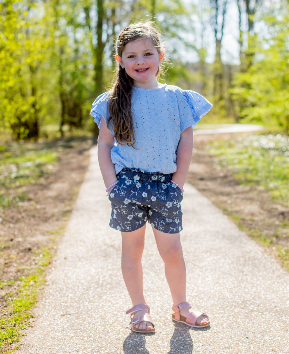 Blouse Sterre broderie hemelsblauw