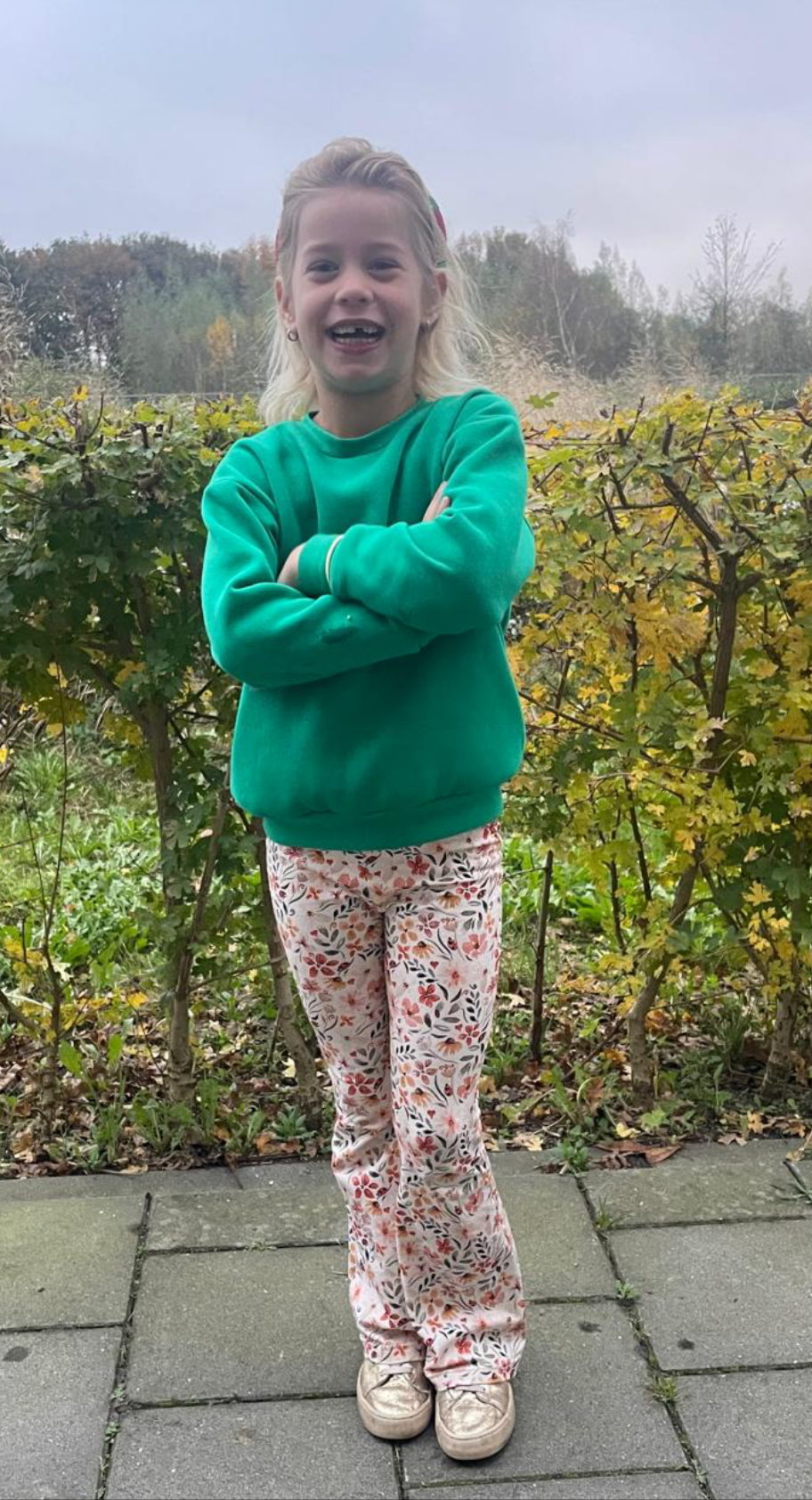 Sweater Leen groen Smile!