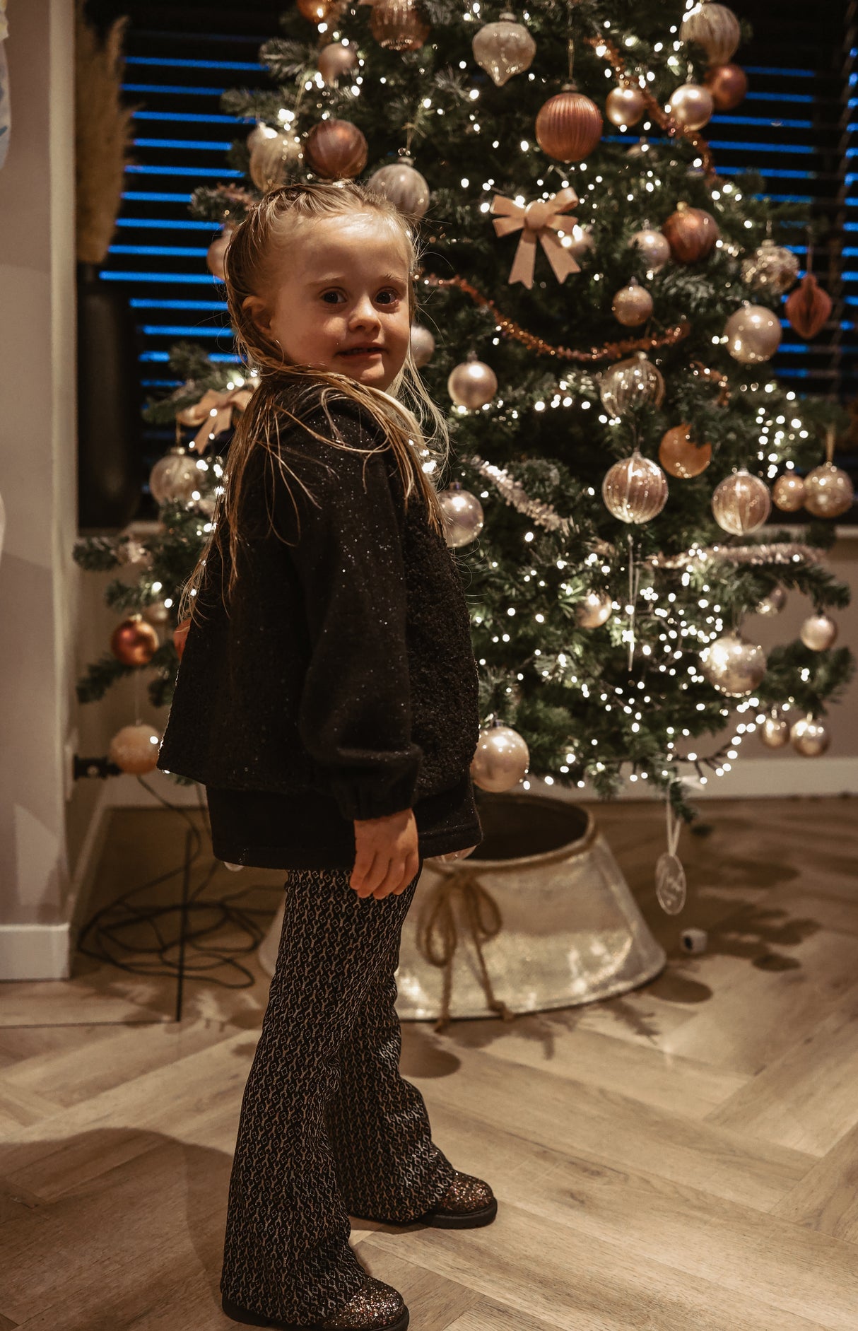 Gilet zwart glitter pailletten