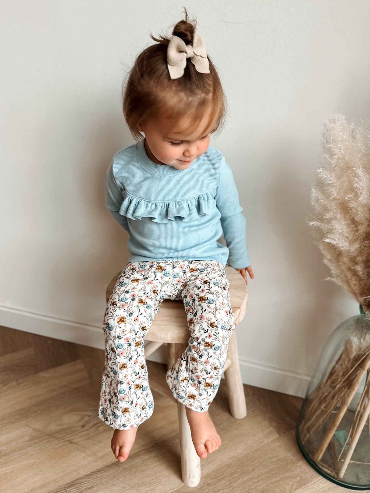 Flared broek blue&pink