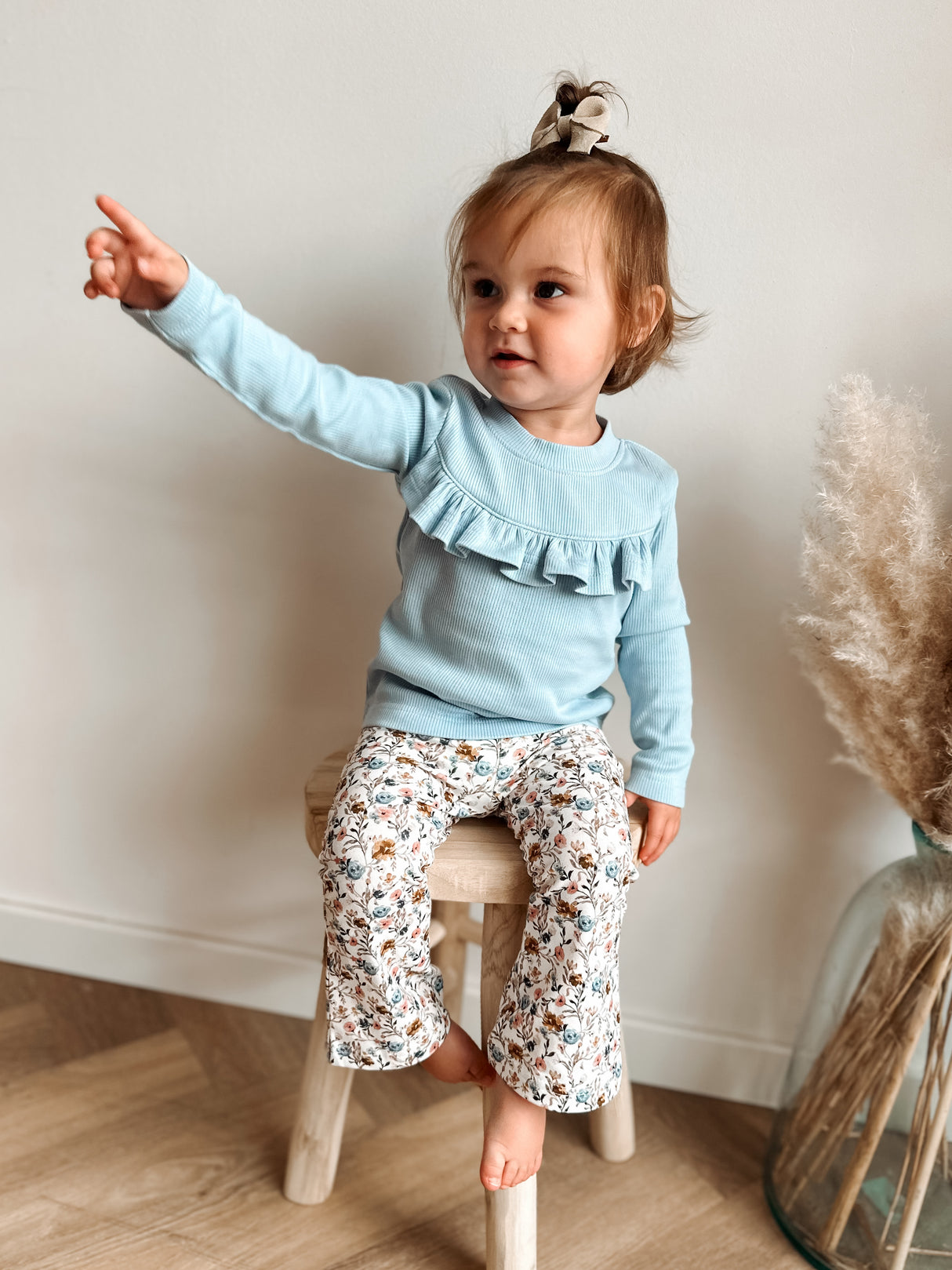 Longsleeve Madeleine hemelsblauw fijne rib