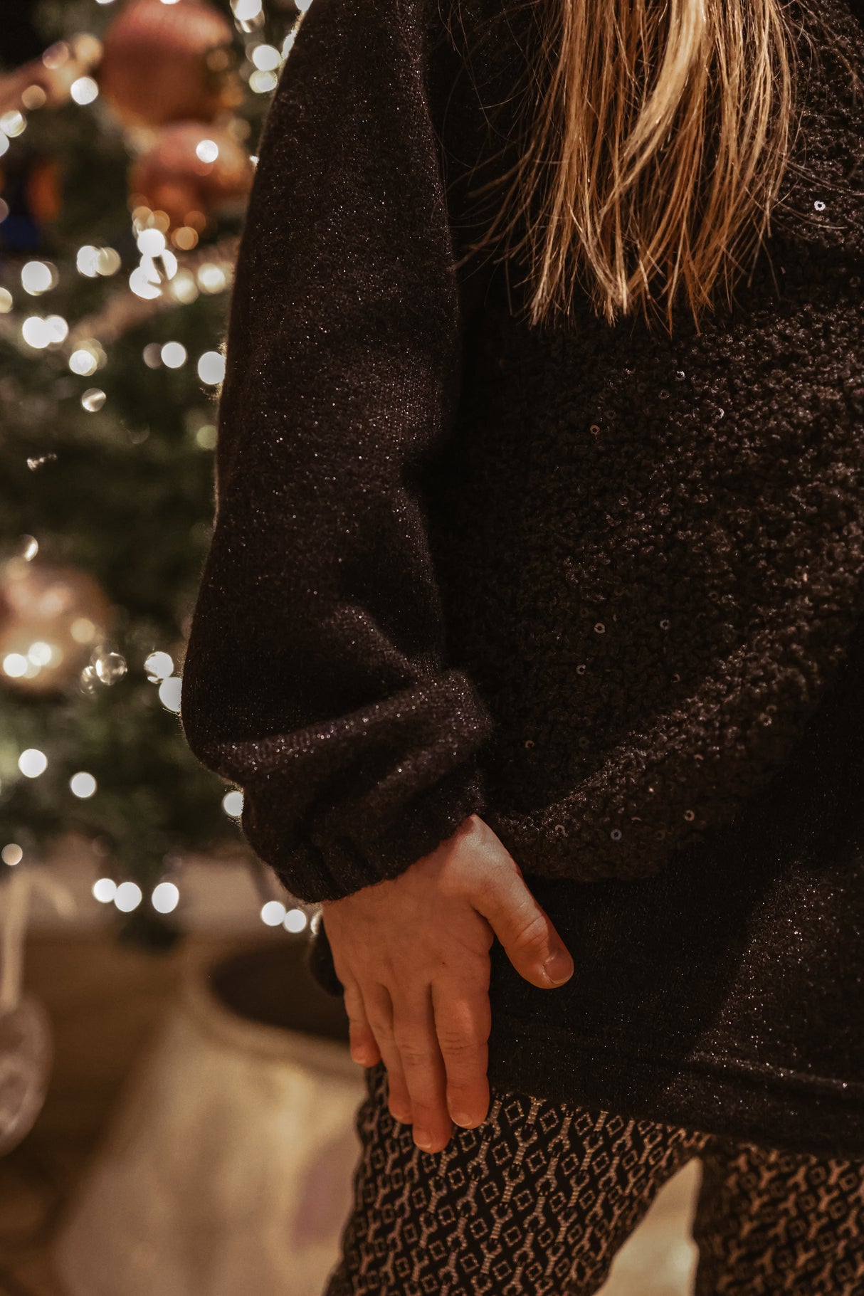 Top Fabiënne zwart glitter gebreid