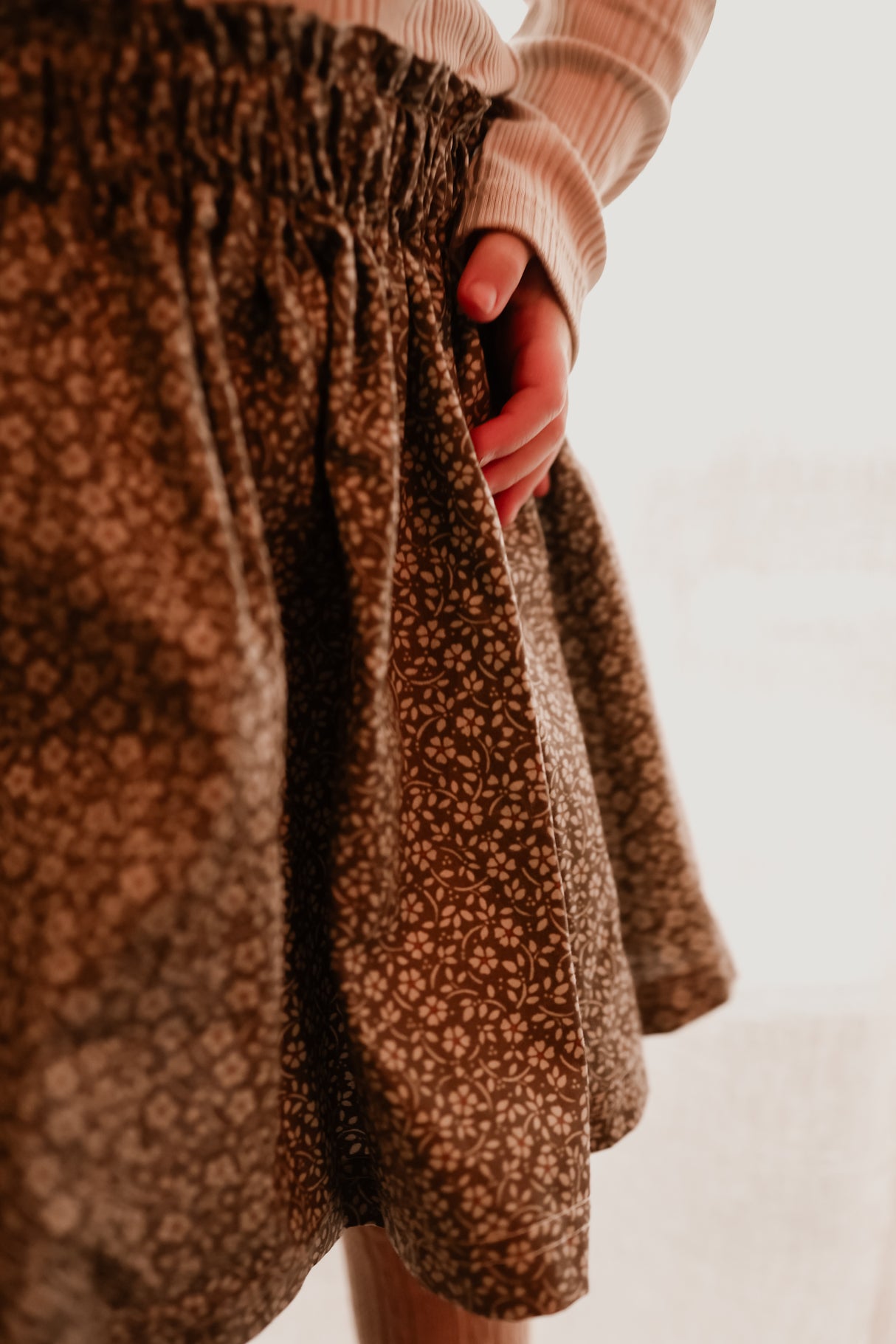 Paperbag rokje Anne bruin romantische bloem