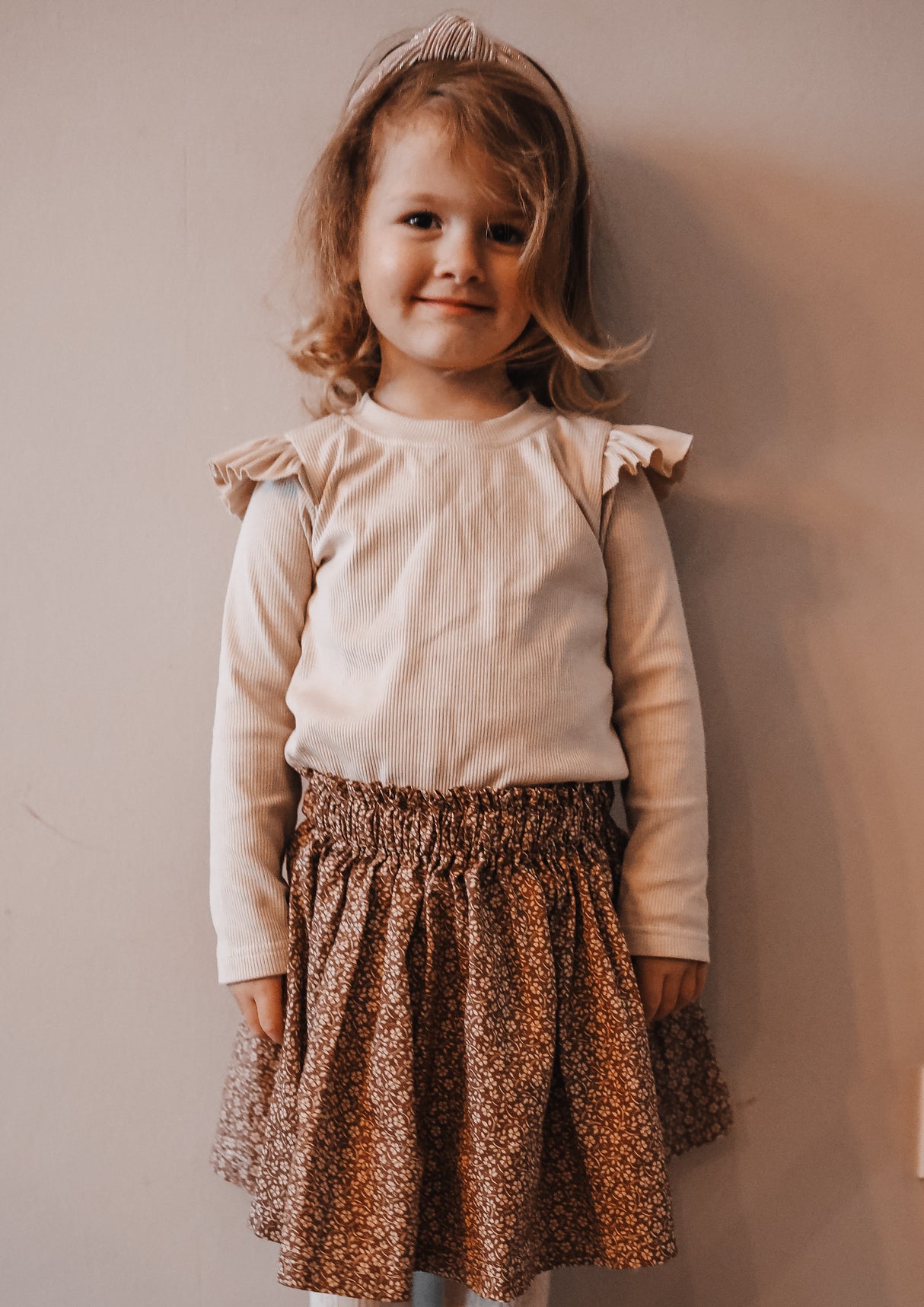 Paperbag rokje Anne bruin romantische bloem