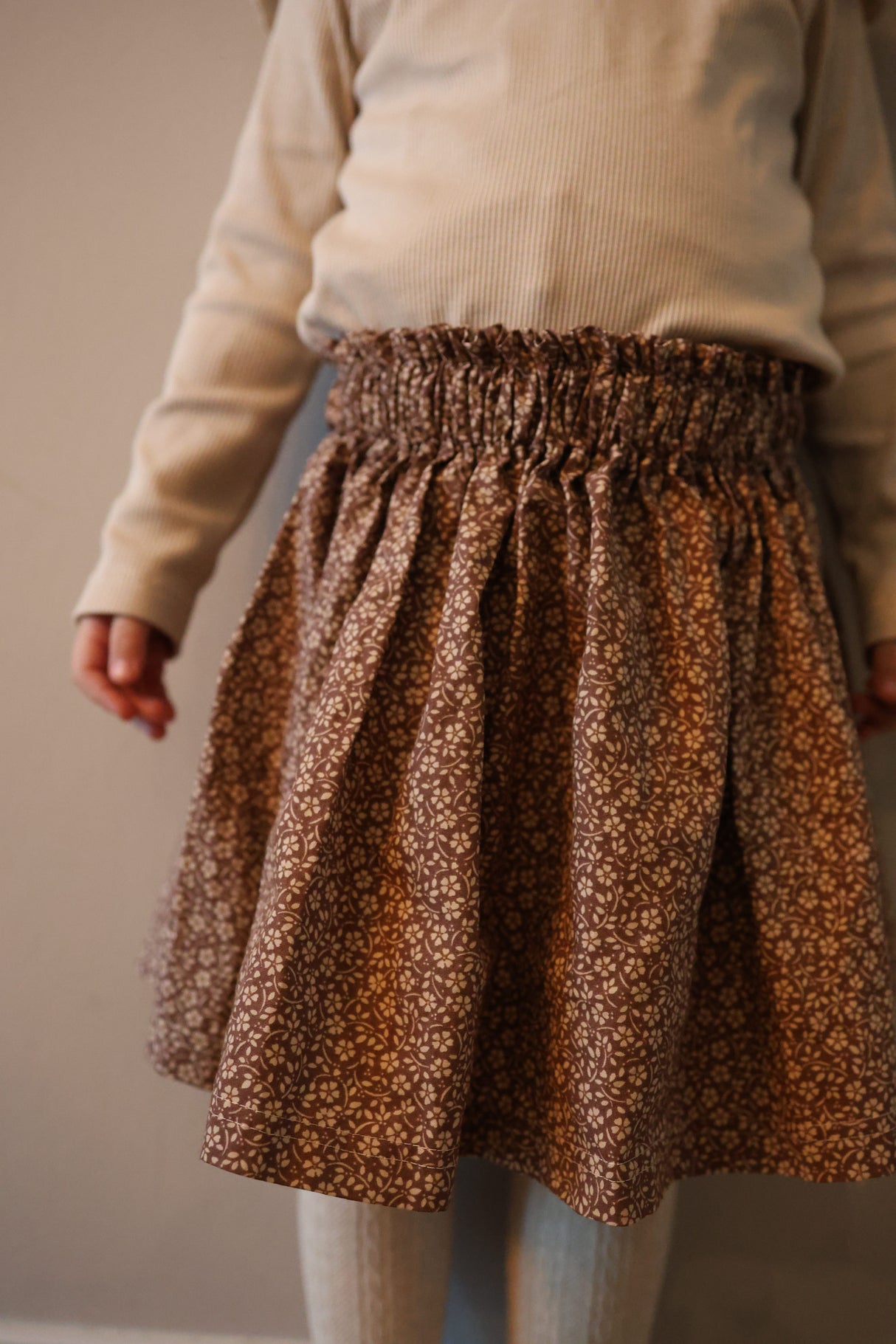 Paperbag rokje Anne bruin romantische bloem