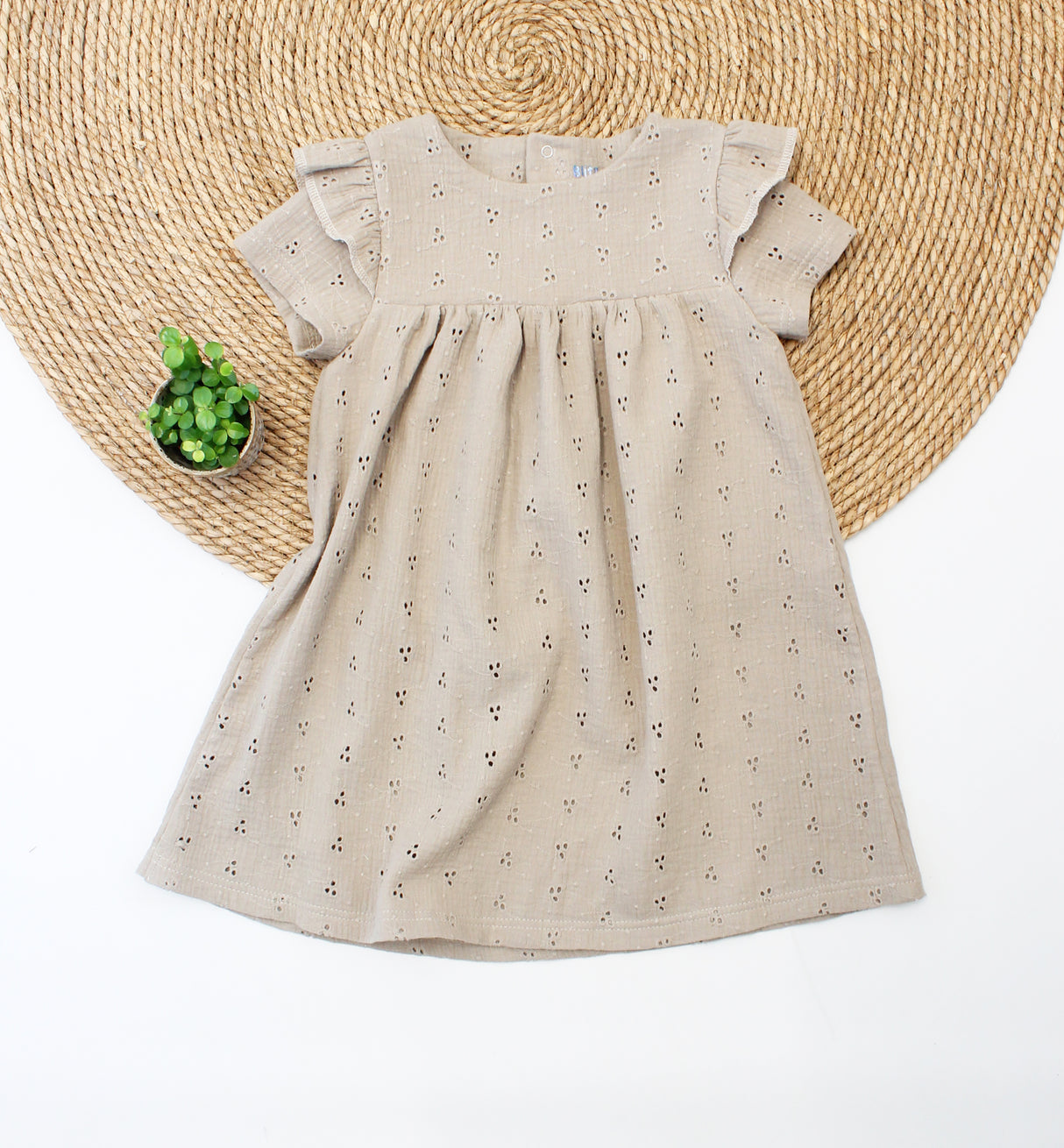 Jurk Olivia broderie korte mouw