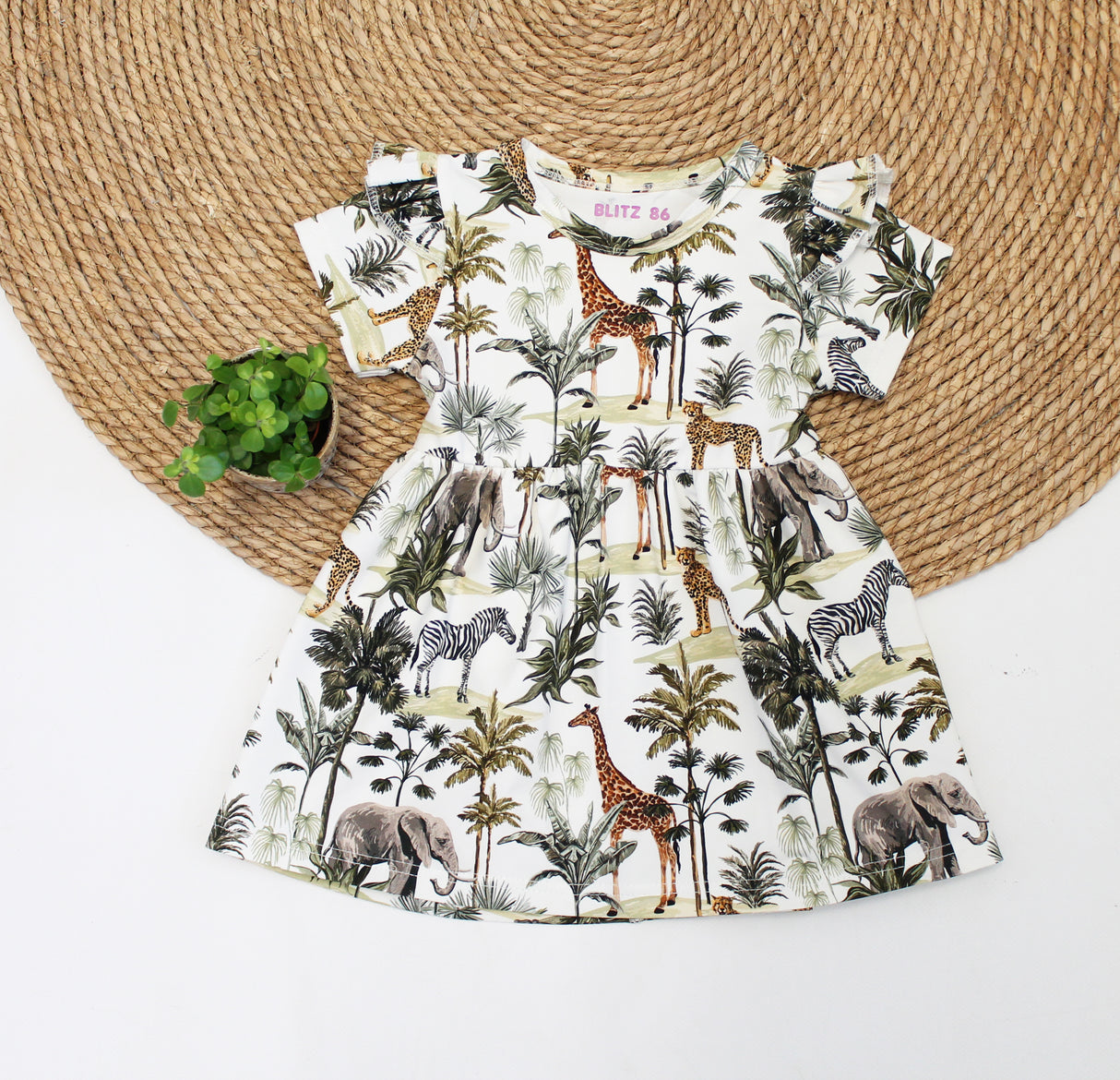 Jurk Kiki dierenprint korte mouw