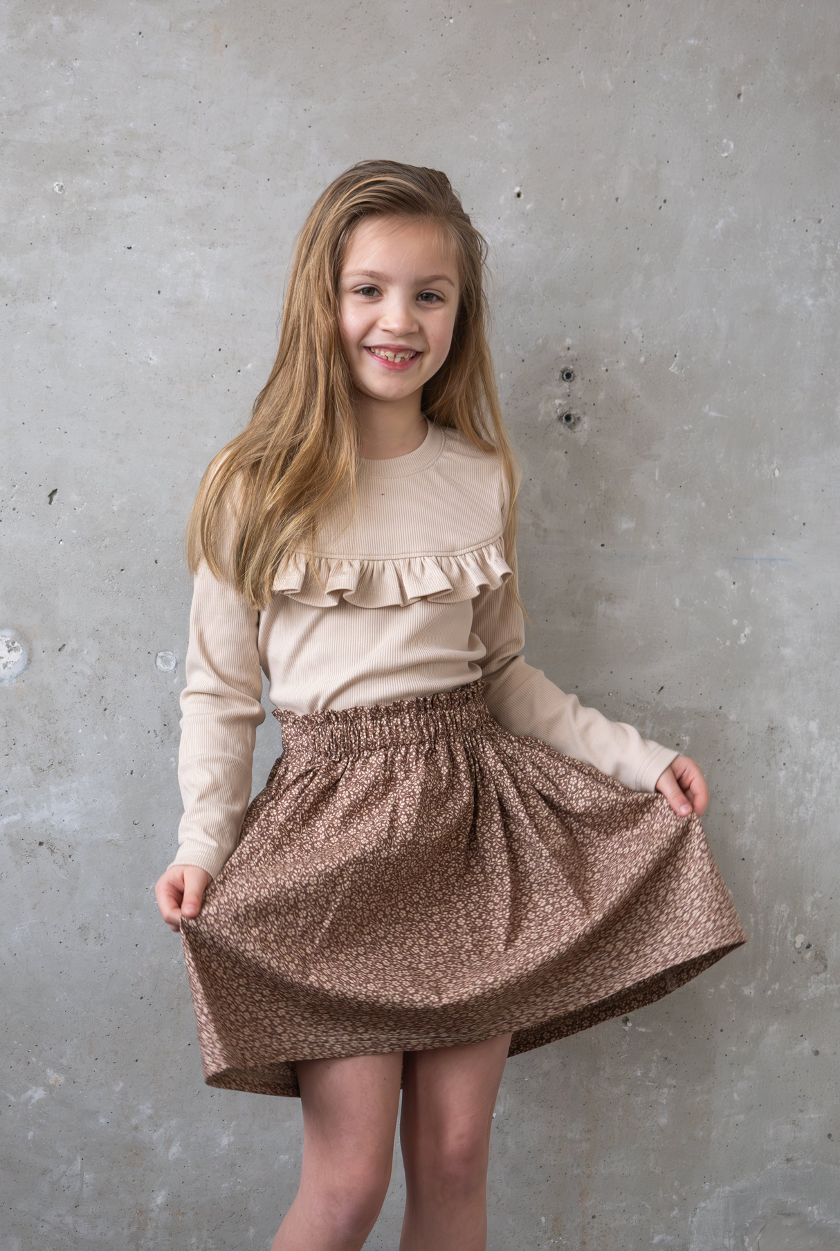Longsleeve Madeleine zand/beige fijne rib