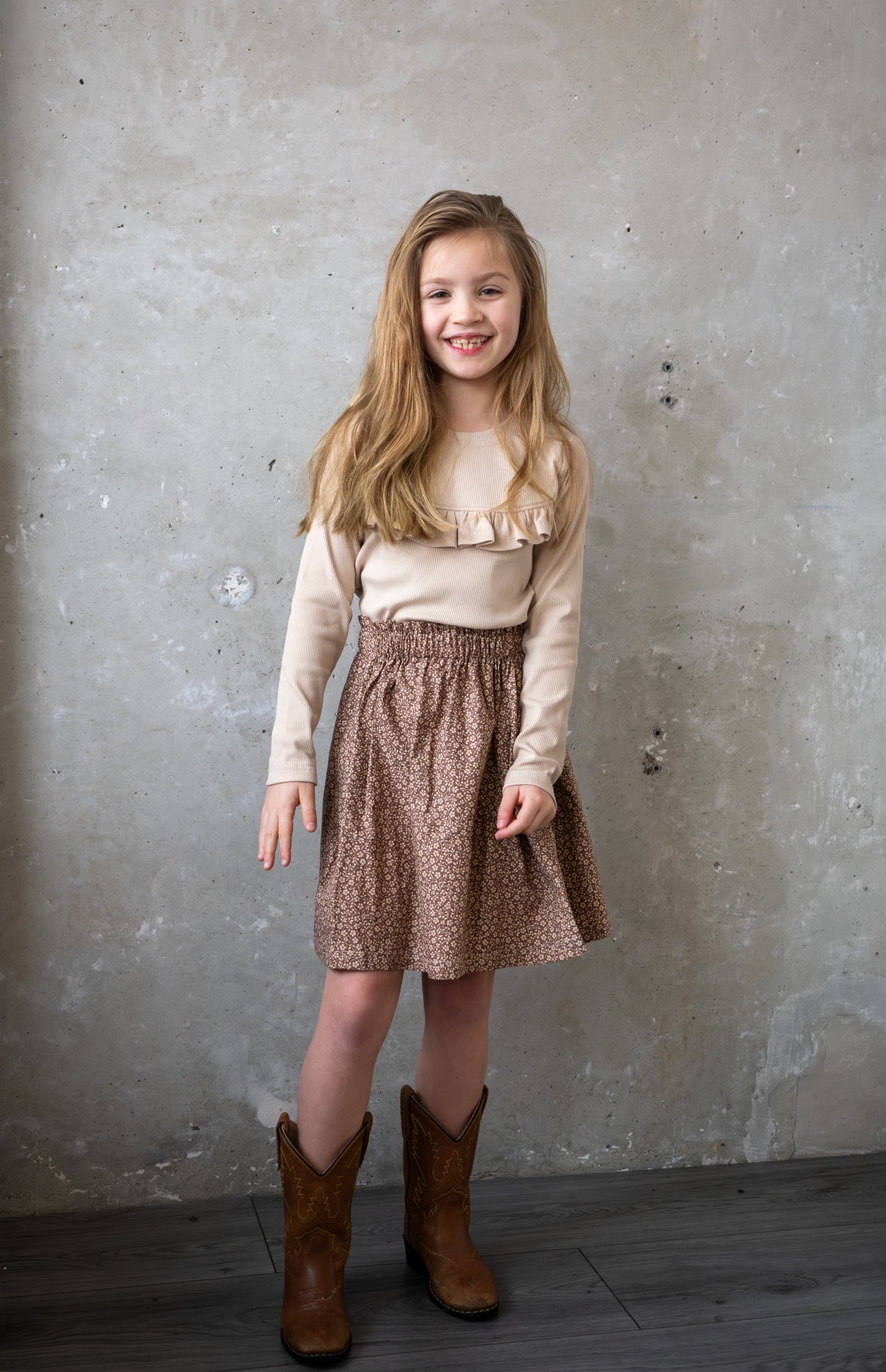 Paperbag rokje Anne bruin romantische bloem