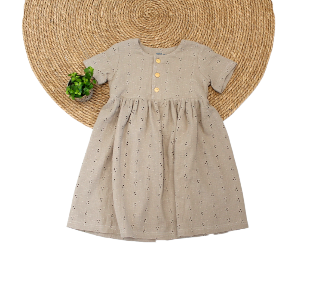 Jurk Jolie broderie korte mouw