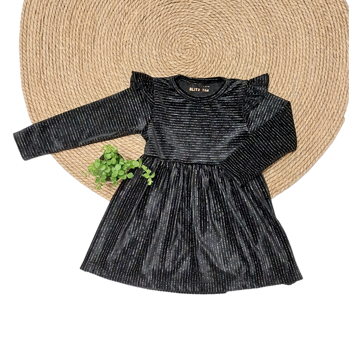 Glitterjurk Kiki zwart