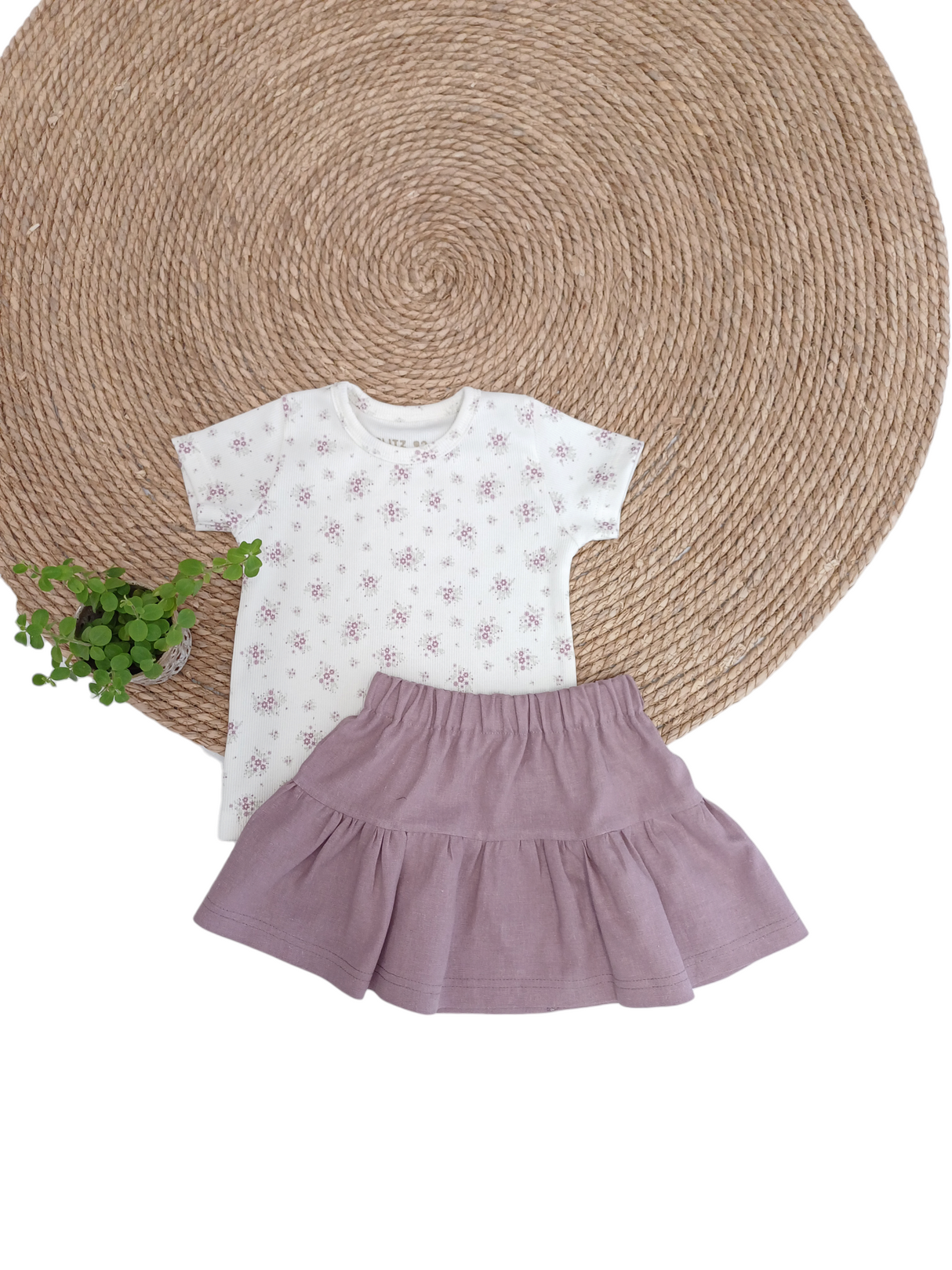 Basic T-shirt Sam fijne rib print