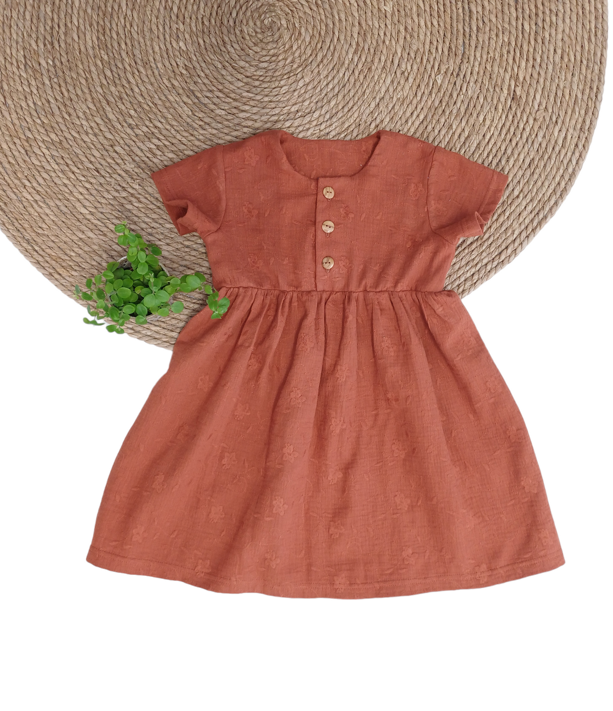 Jurk Jolie broderie korte mouw