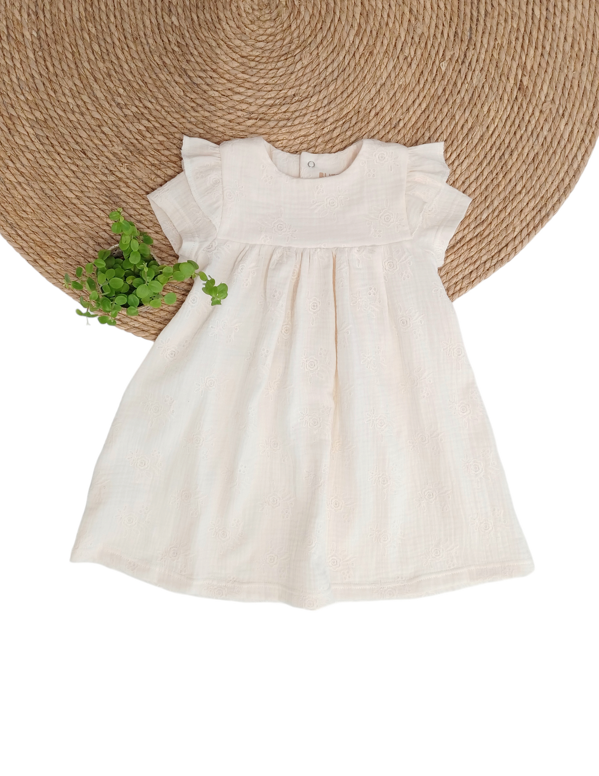 Jurk Olivia broderie korte mouw
