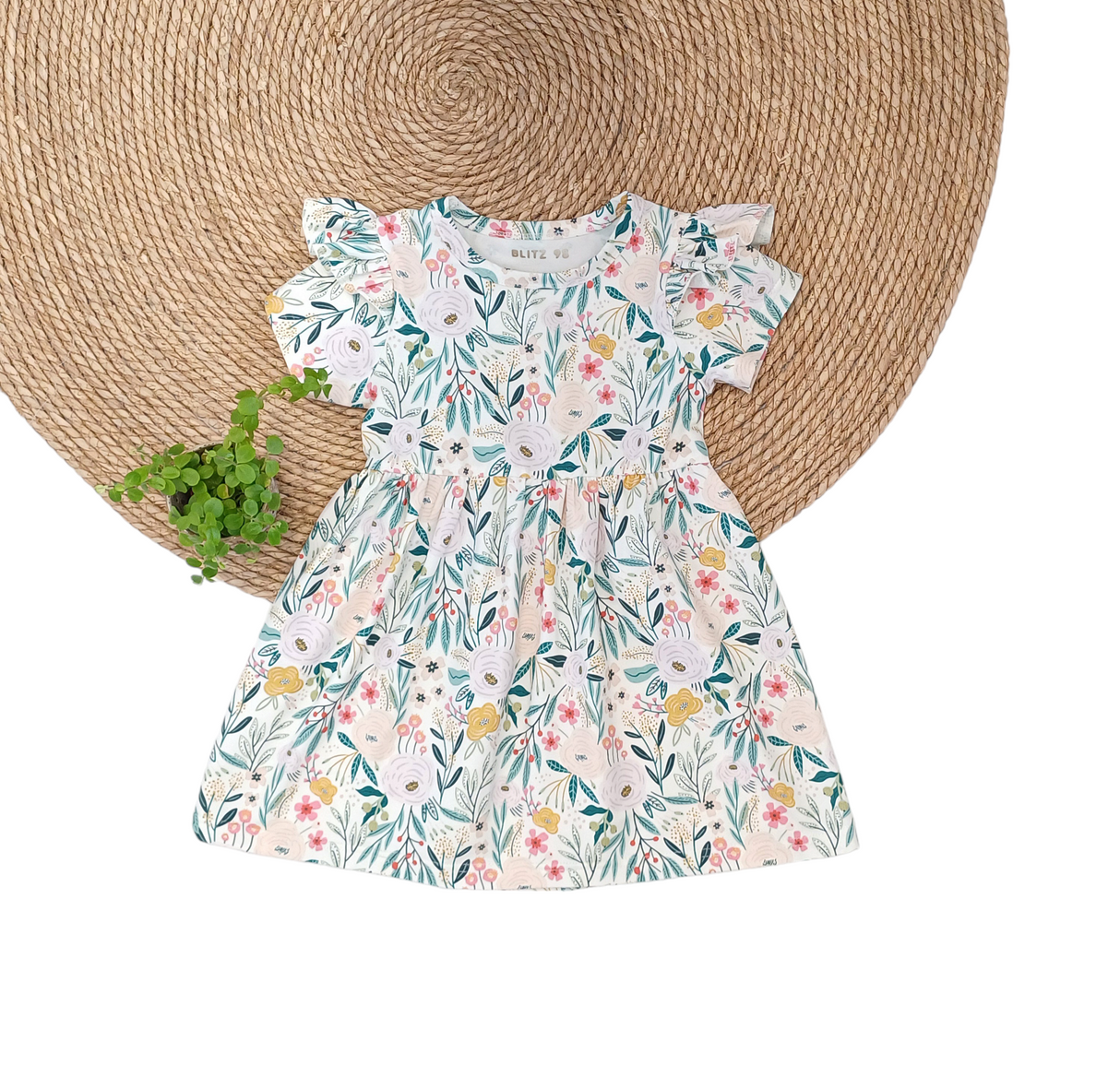 Jurk Kiki bloemenprint korte mouw