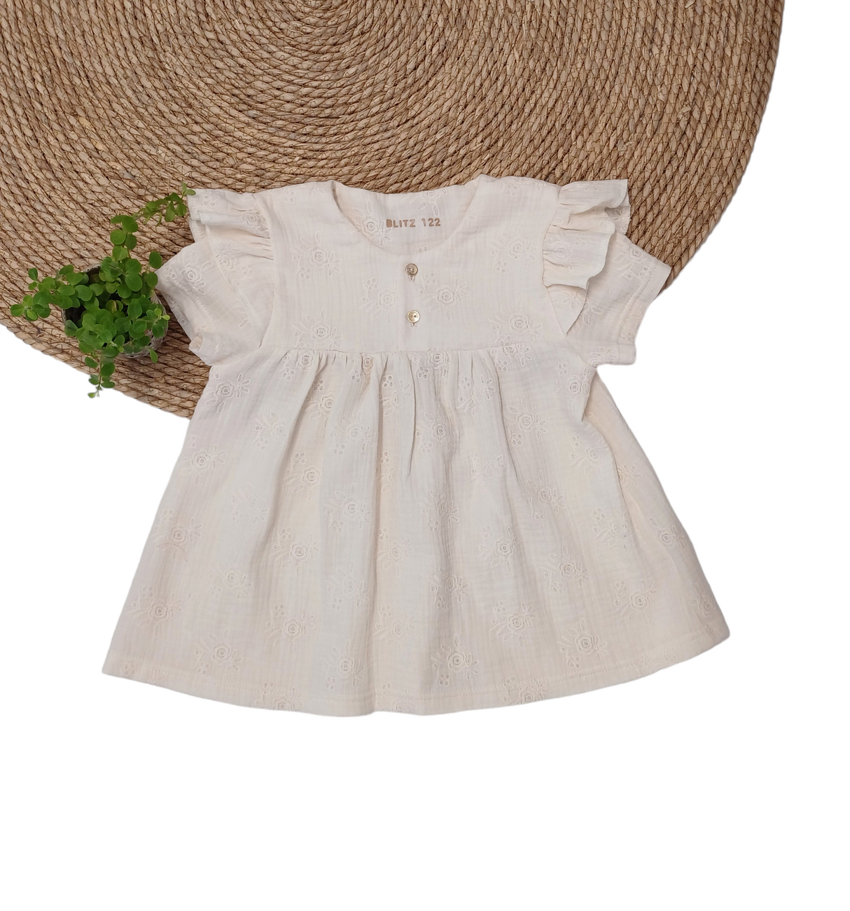 Blouse Emilie broderie korte mouw