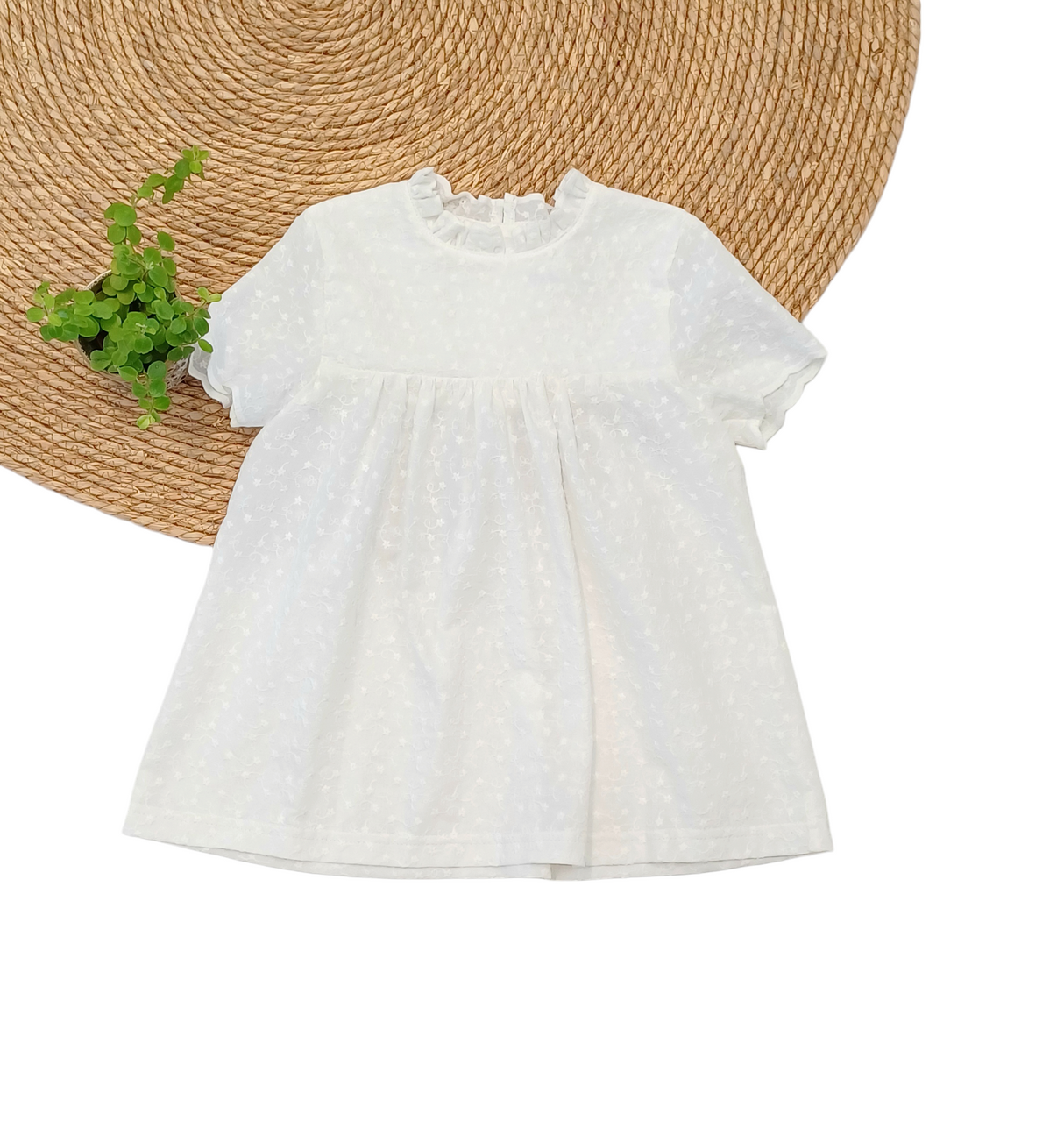 Blouse Merel katoen broderie korte mouw