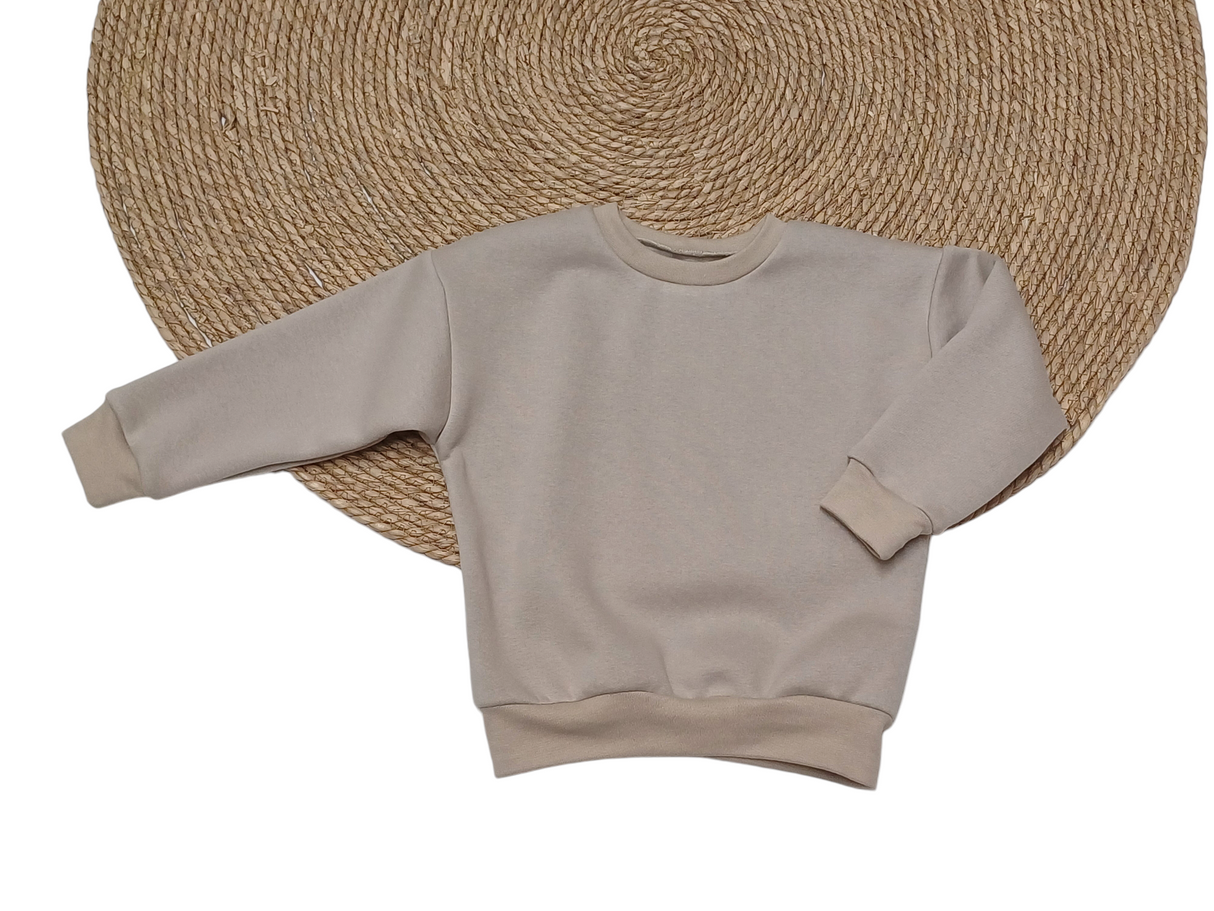 Sweater Leen taupe 'Stay wild moonchild'