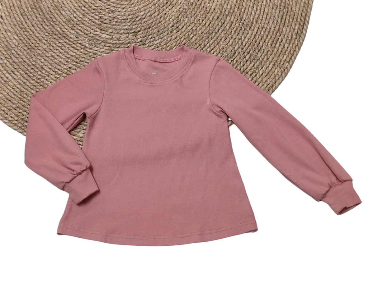 Longsleeve Mila fijne rib uni