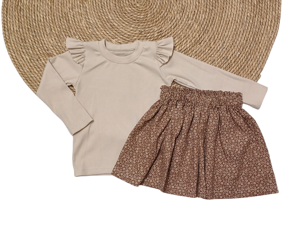 Paperbag rokje Anne bruin romantische bloem