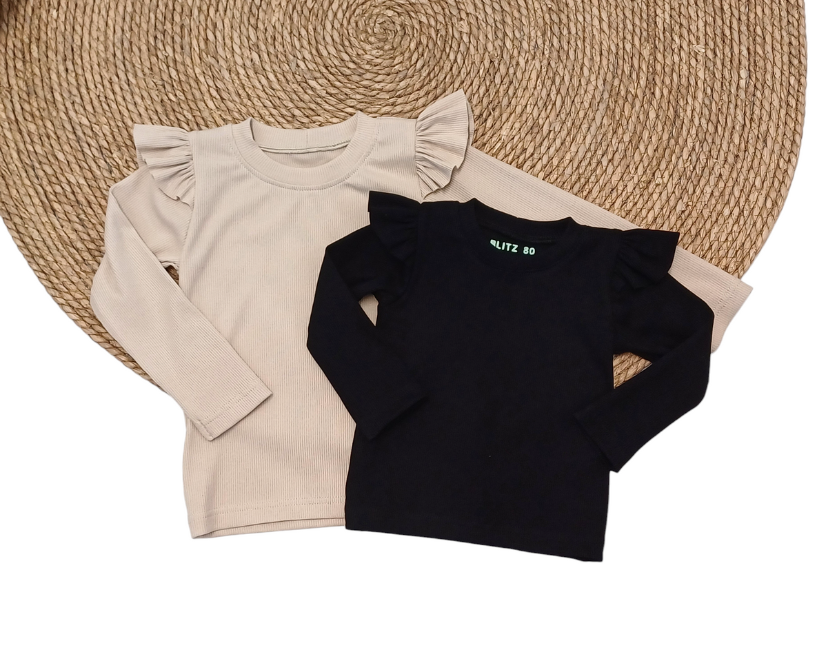 Basic Longsleeve Puck fijne rib uni