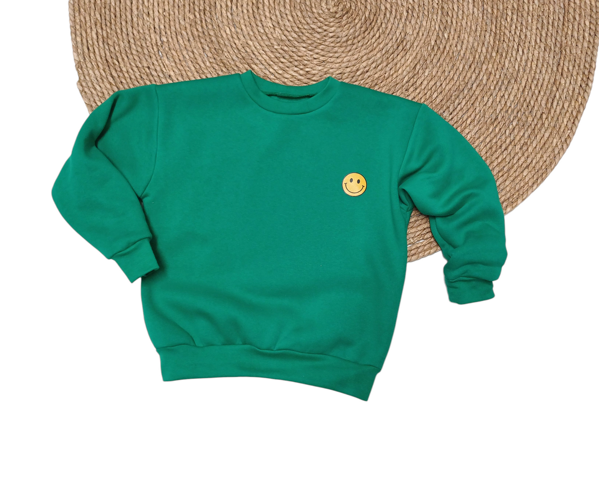 Sweater Leen groen Smile!
