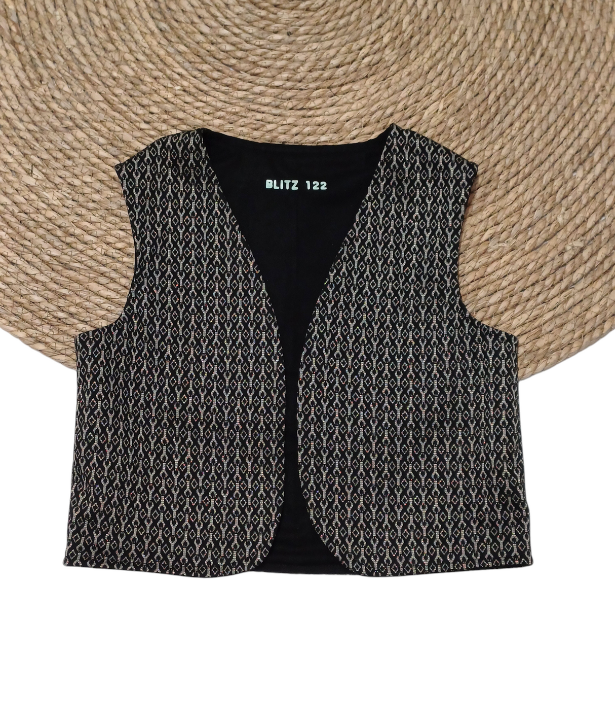 Gilet zwart/goud met glitter
