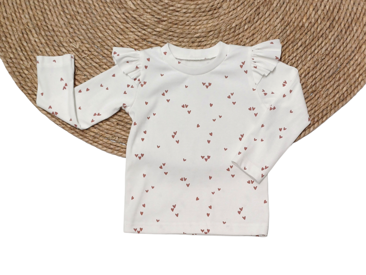 Longsleeve Puck fijne rib print