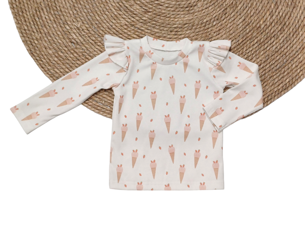 Longsleeve Puck fijne rib print