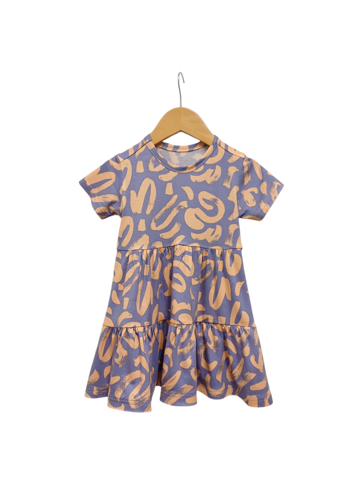 Jurk Isabelle graphic lila / oranje
