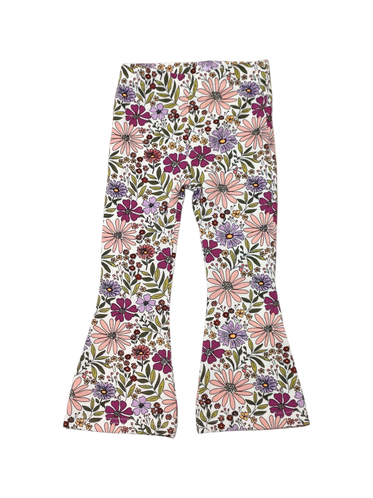 Flared broek sweet poppy flowers