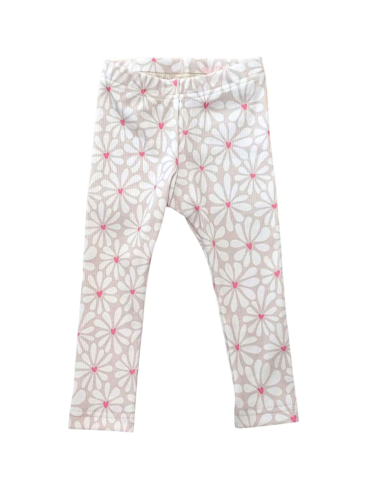 Legging rib floral hearts