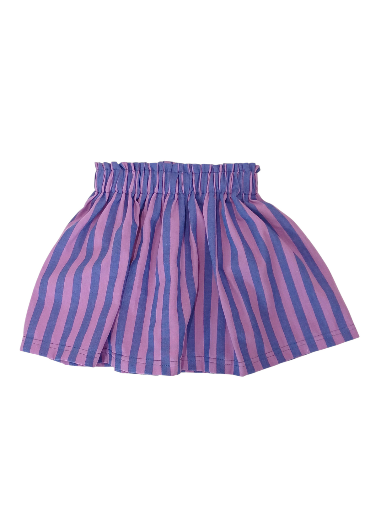 Paperbag rokje Anne blauw/roze gestreept