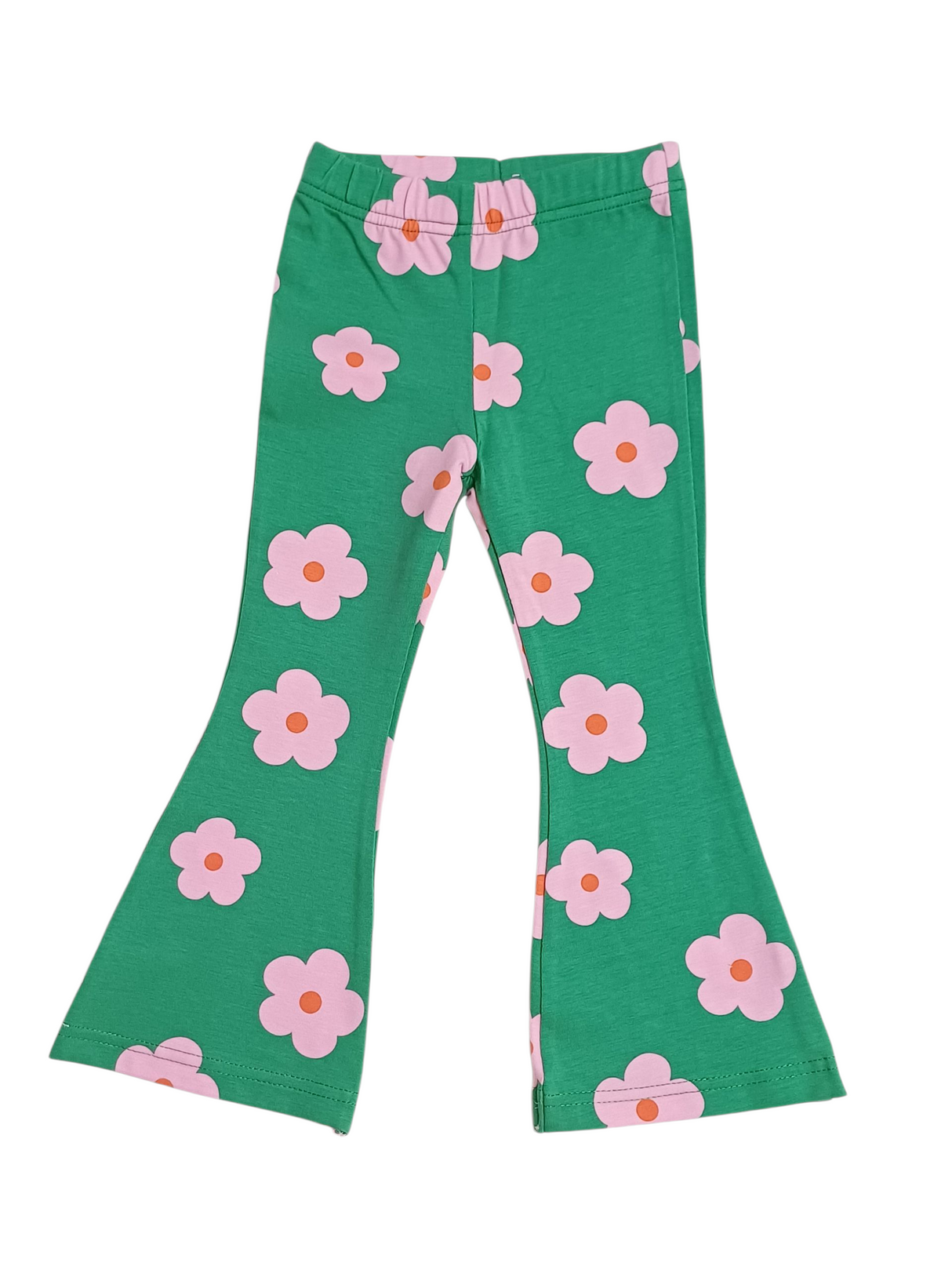 SALE MAAT 92 Flared bloemen op groen