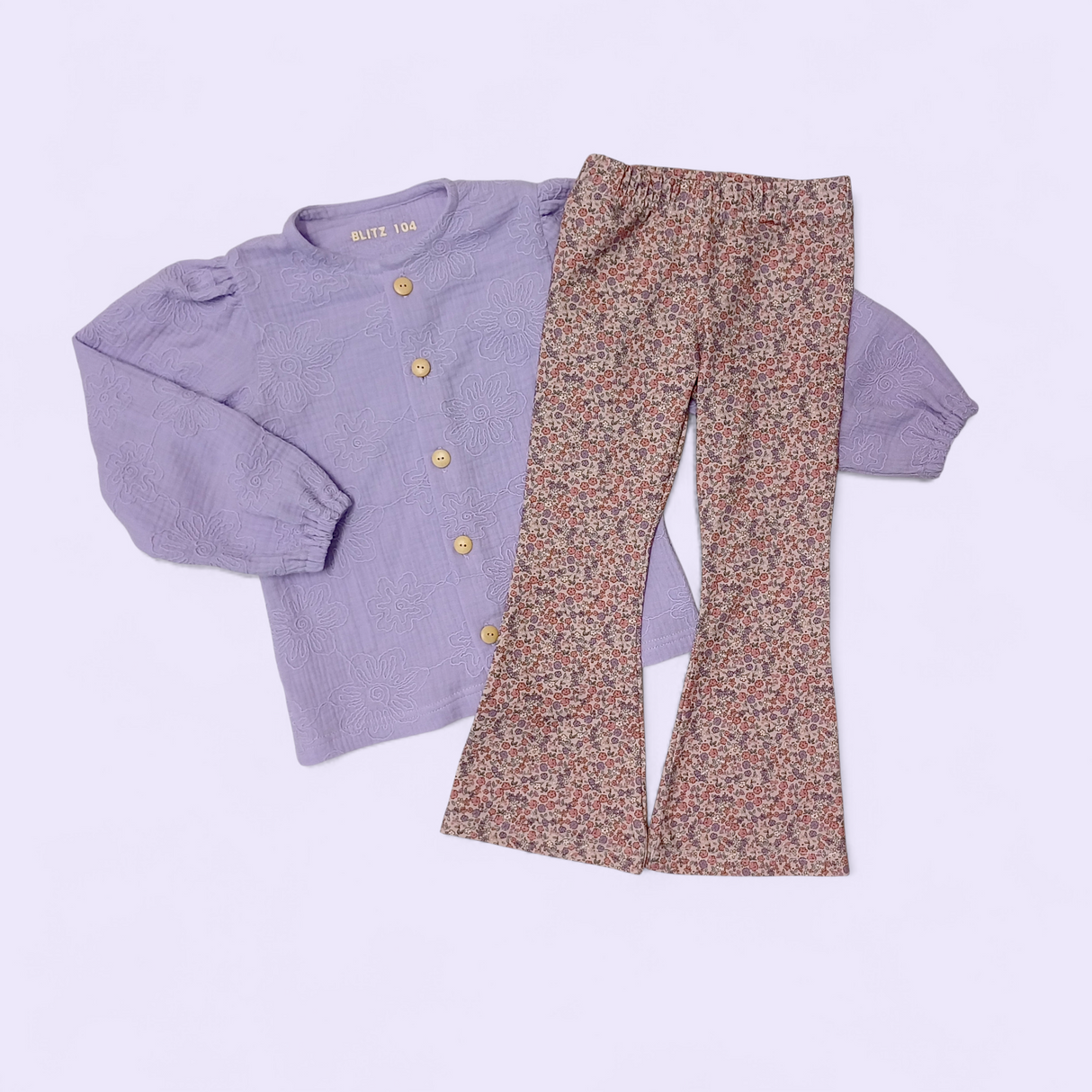 Flared broek colorfull spring