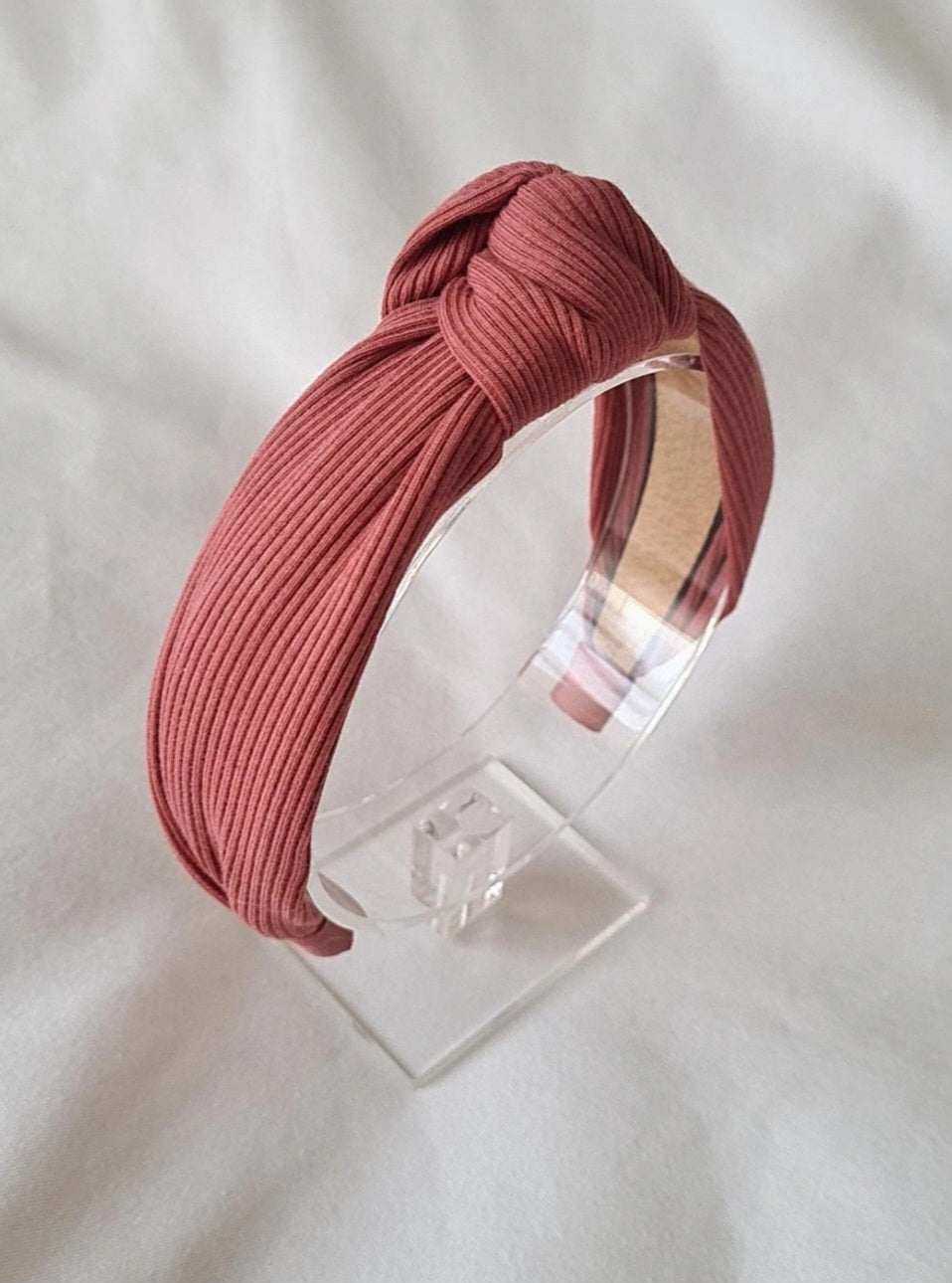 Haarband rib framboos