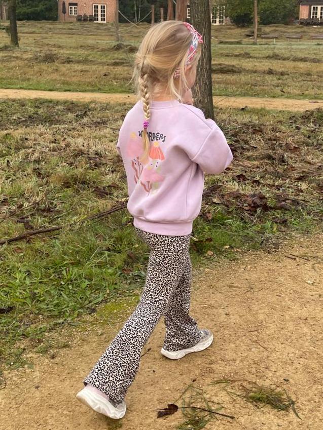 Sweater Leen lila wild flowers