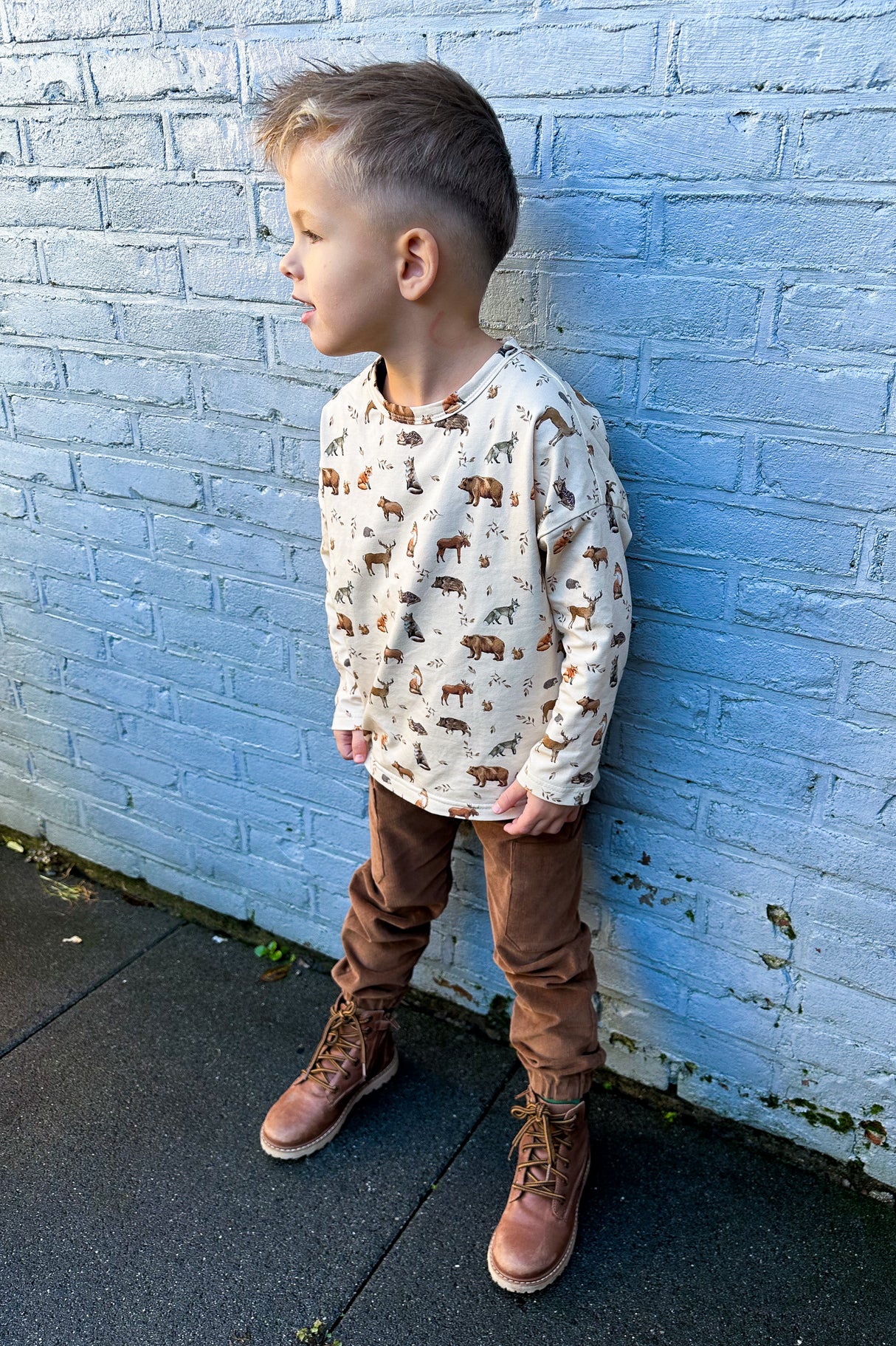 Loose fit longsleeve Nora dierenprint