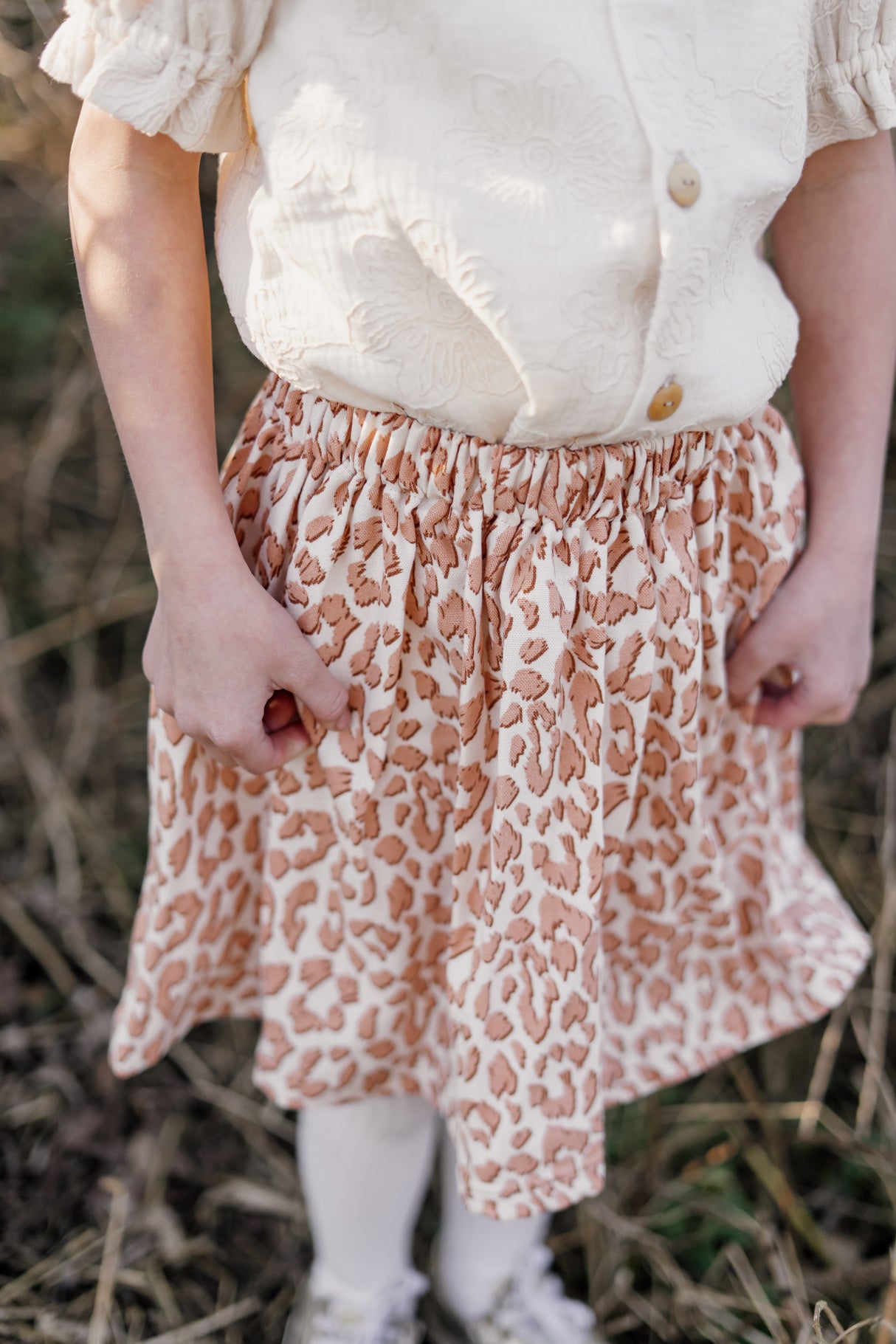 Rokje Steffie linnen leopard love