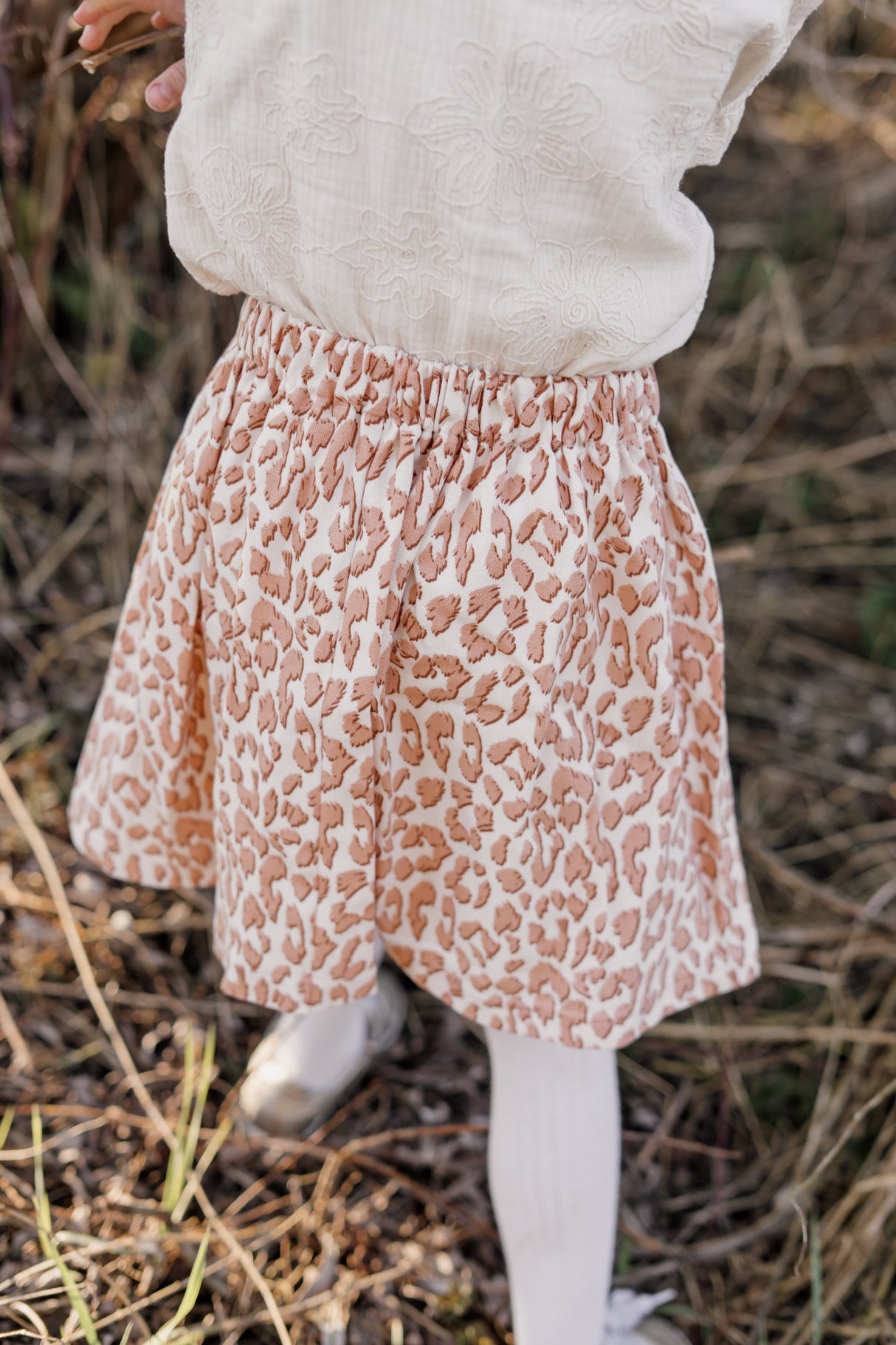 Rokje Steffie linnen leopard love naturel