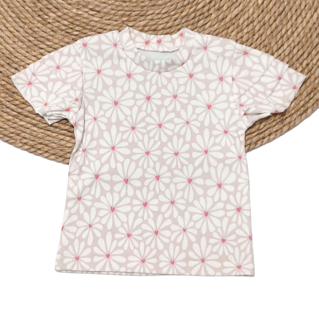 T-shirt Keet fijne rib print