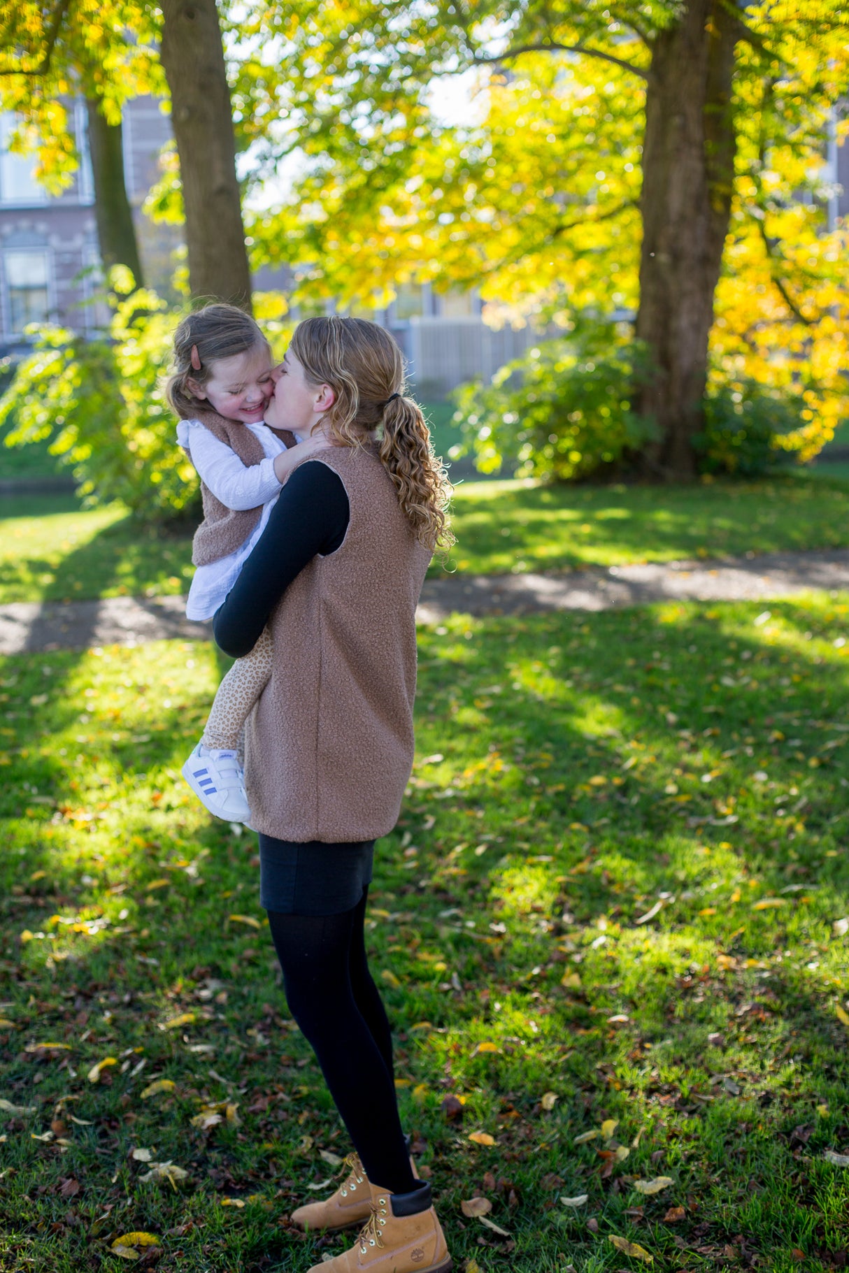 Dames gilet bouclé gekruld