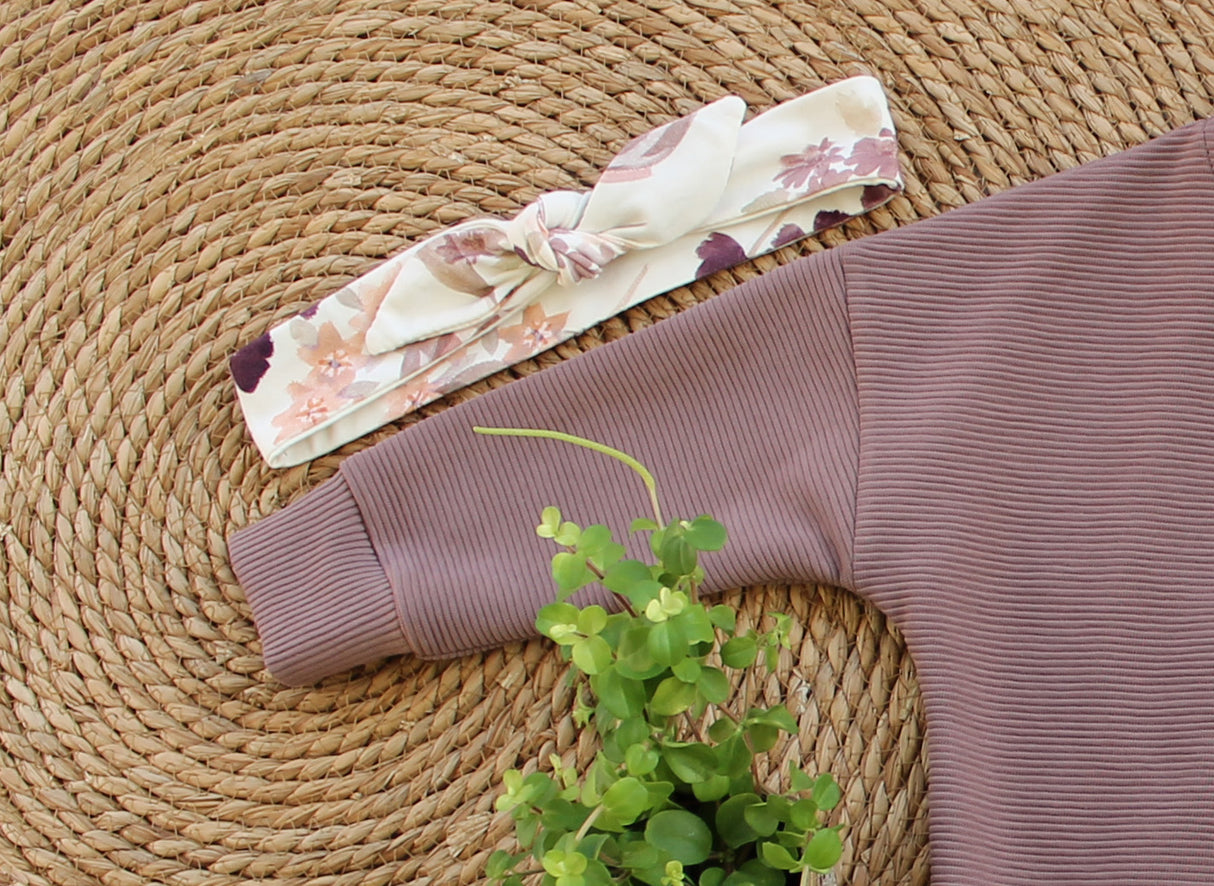 Strikhaarband bloemenprint