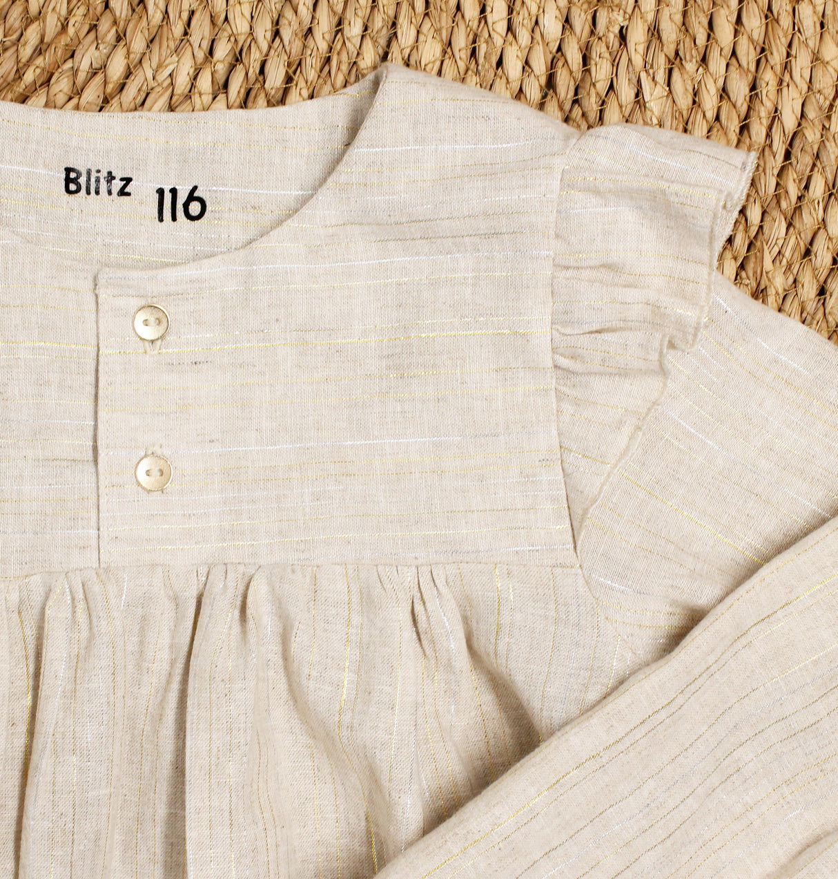 Blouse Emilie zand goud glittertje