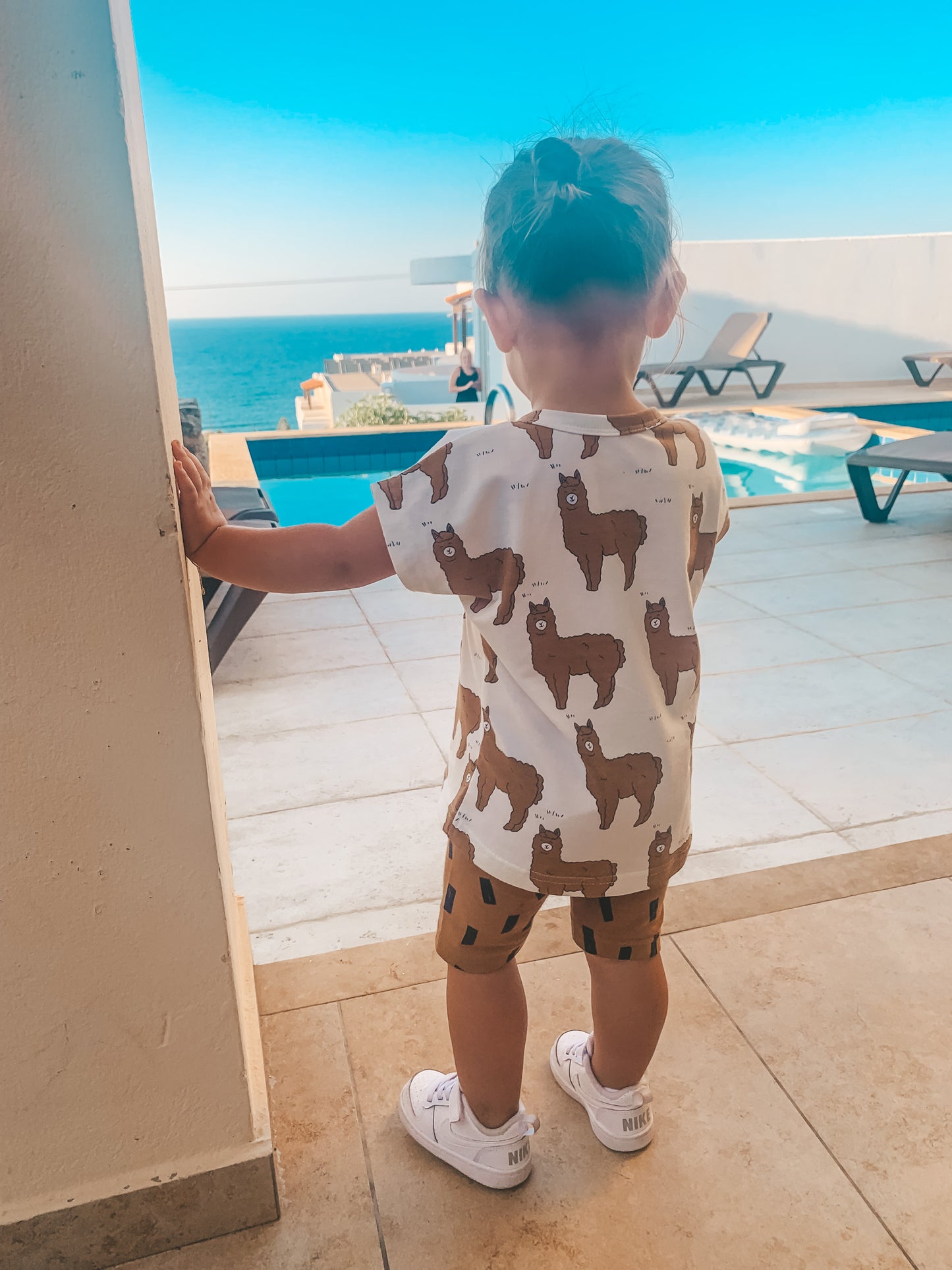Set oversized T-shirt lama & korte legging hippe print