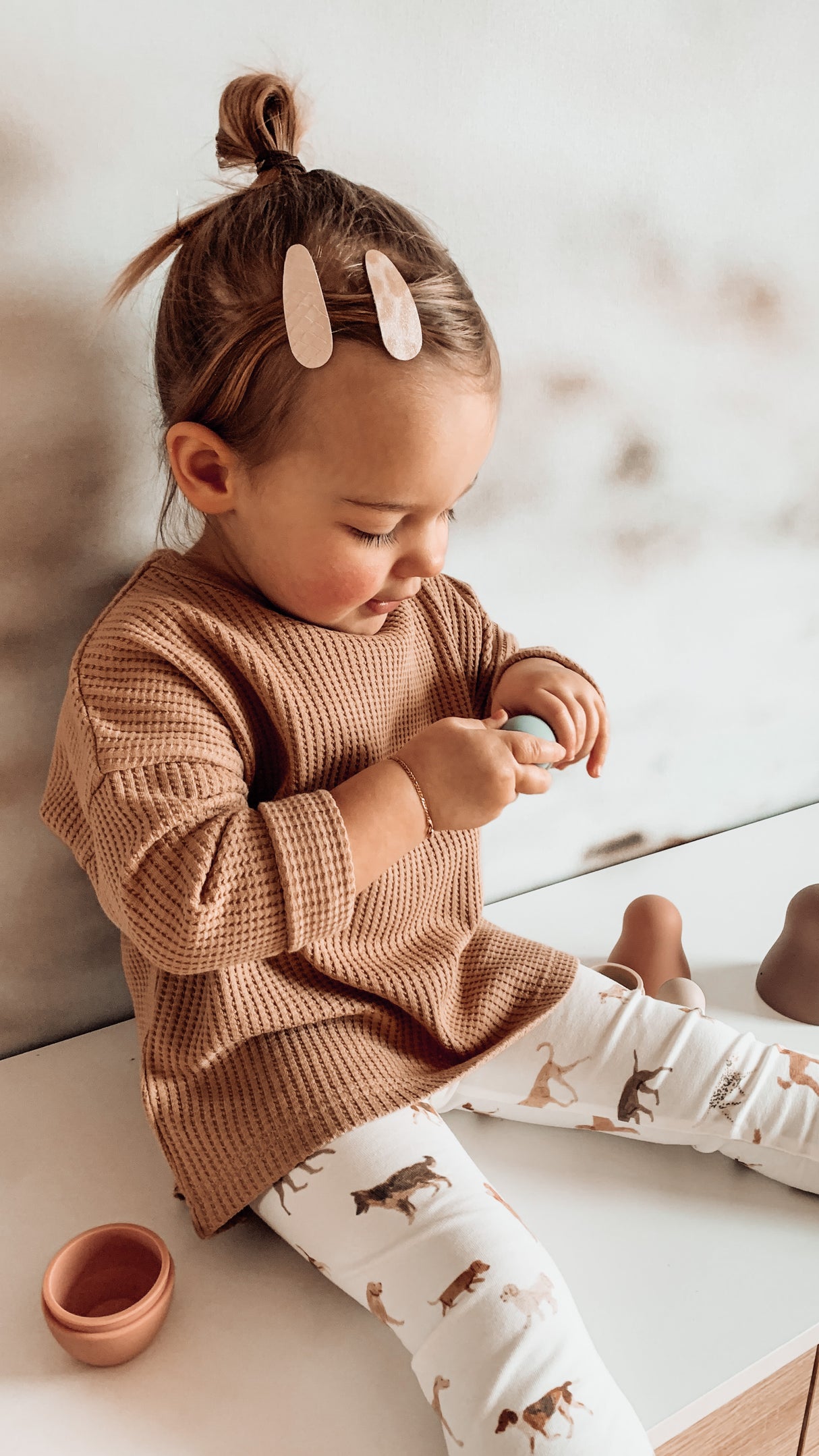 Loose fit longsleeve Nora wafel tricot