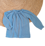 Top Charlotte dots gebreid blauw