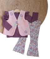 Flared broek floral forrest